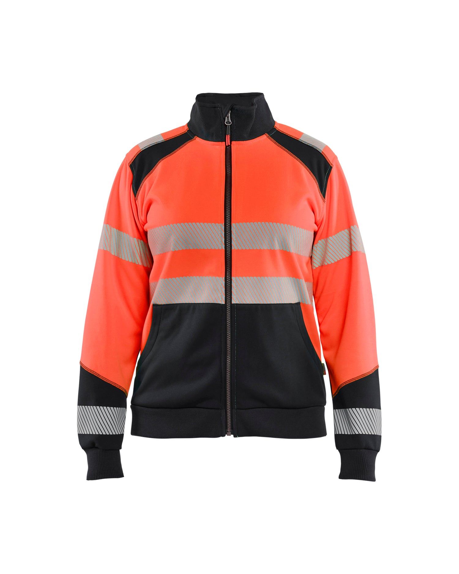 Blåkläder 3508 Dame High Vis sweatshirt full-zip, High Vis Rød/Sort