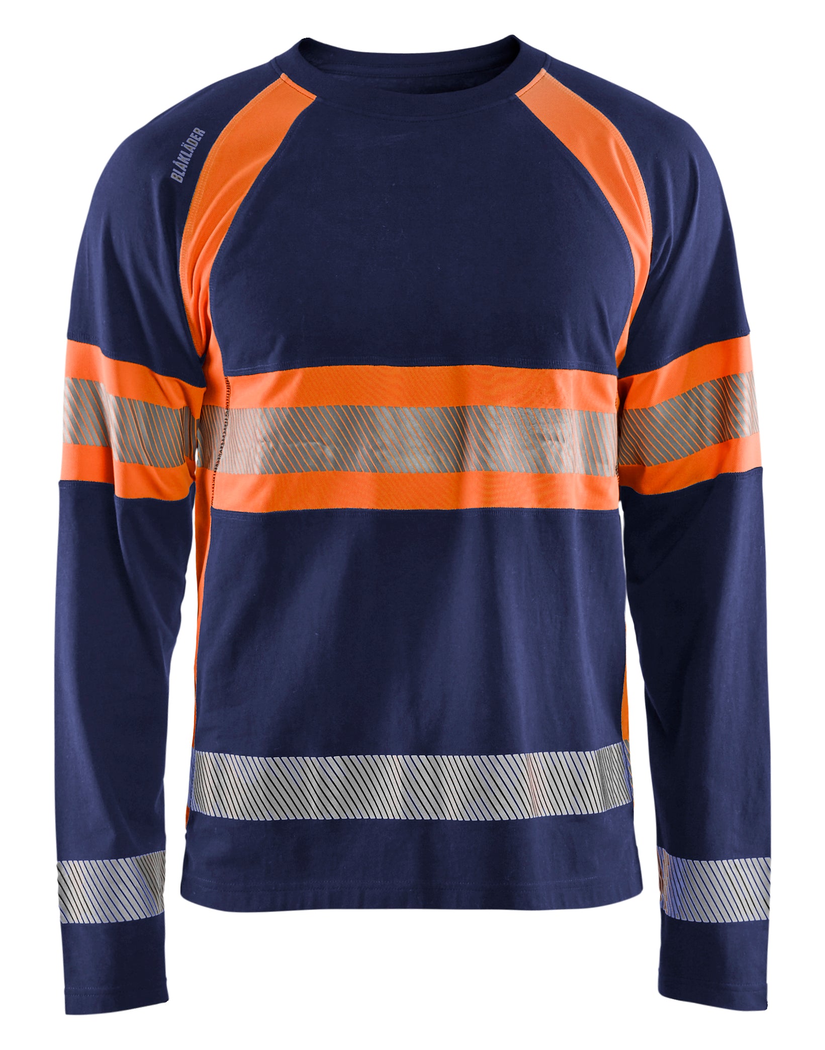 Blåkläder 3510 High Vis T-shirt lang ærme materiale med firmalogo