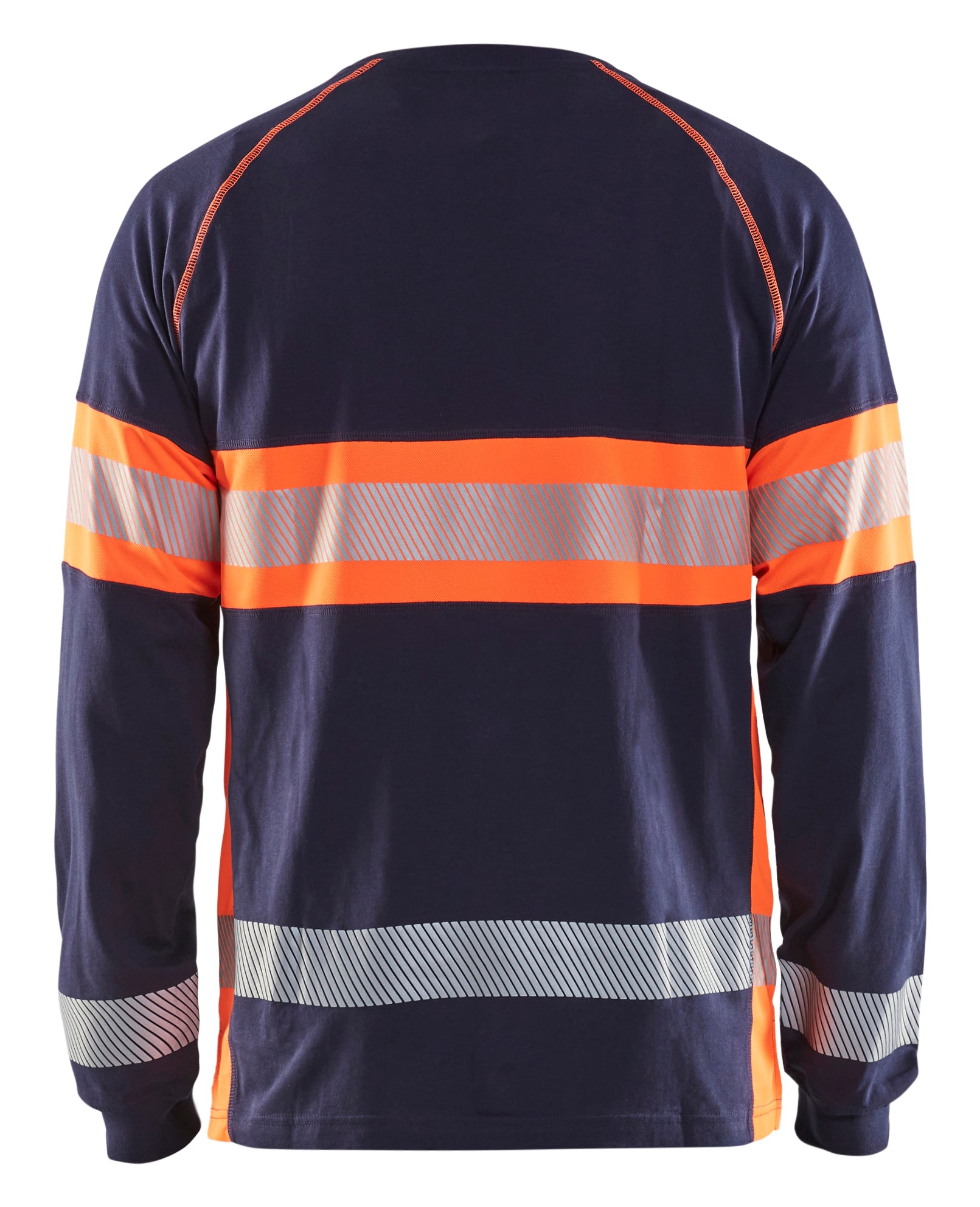 Blåkläder 3510 High Vis T-shirt lang ærme nærbillede med logo