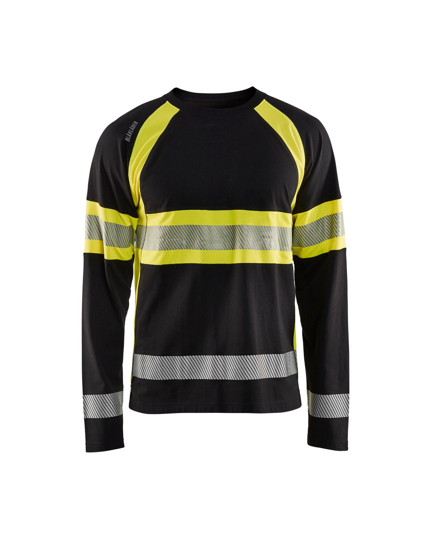 Blåkläder 3510 High Vis T-shirt lang ærme, Sort/High Vis Gul