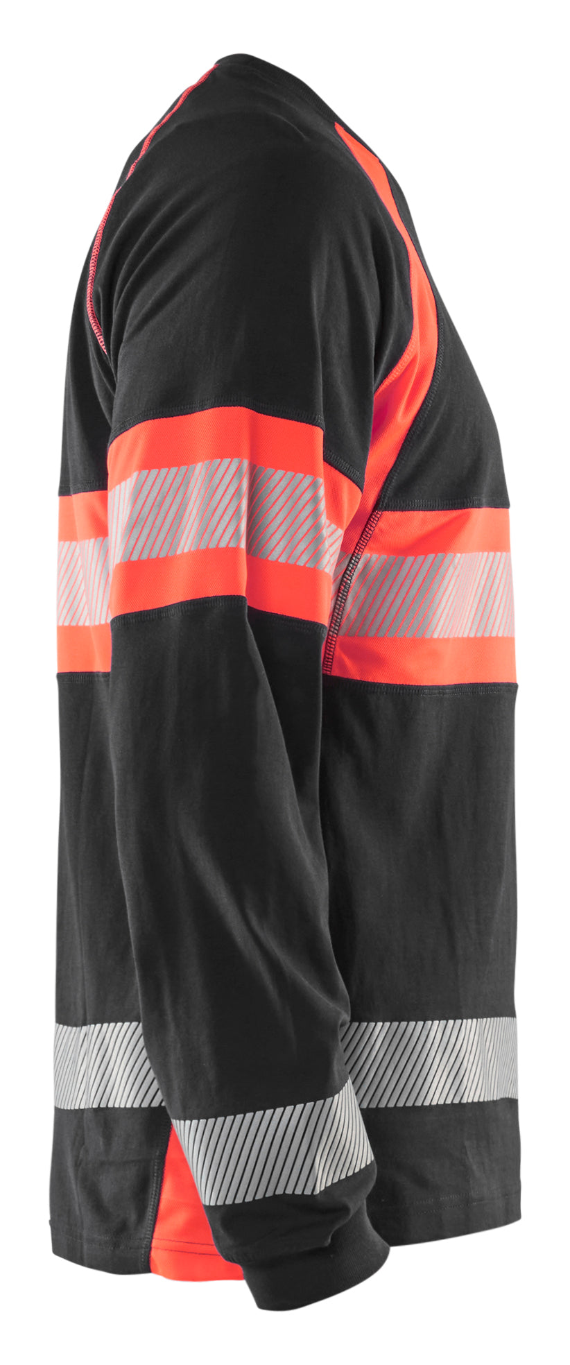 Blåkläder 3510 High Vis T-shirt lang ærme nærbillede til broderi