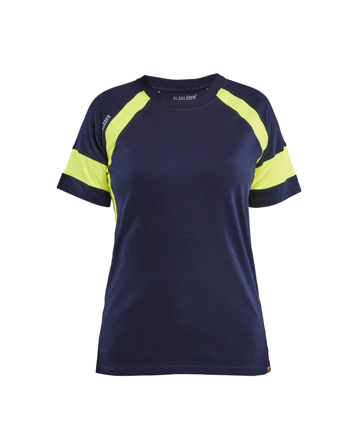 Blåkläder 3524 Dame T-Shirt, Marineblå/High Vis Gul