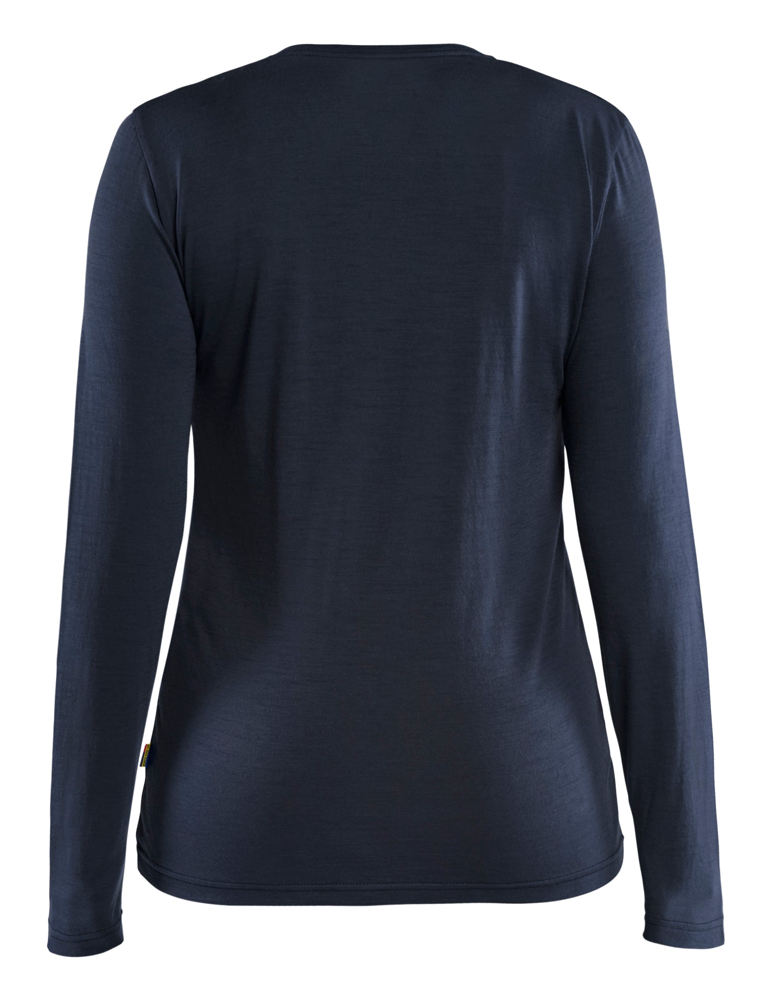 Blåkläder 3539 Dame T-shirt Merinould lang ærme nærbillede med logo