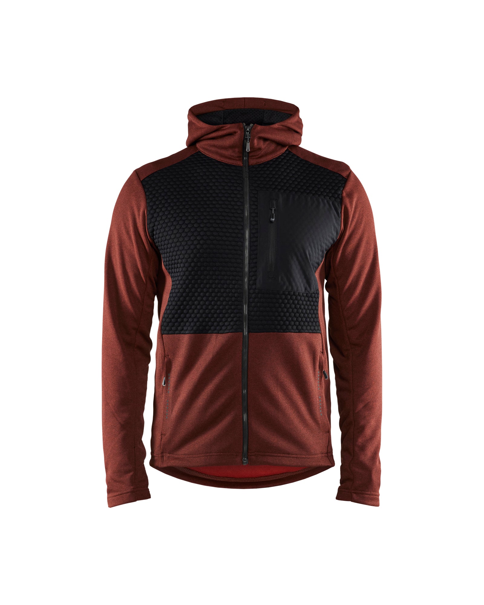 Blåkläder 3540 Hættetrøje Full Zip, Brændt Rød/Sort