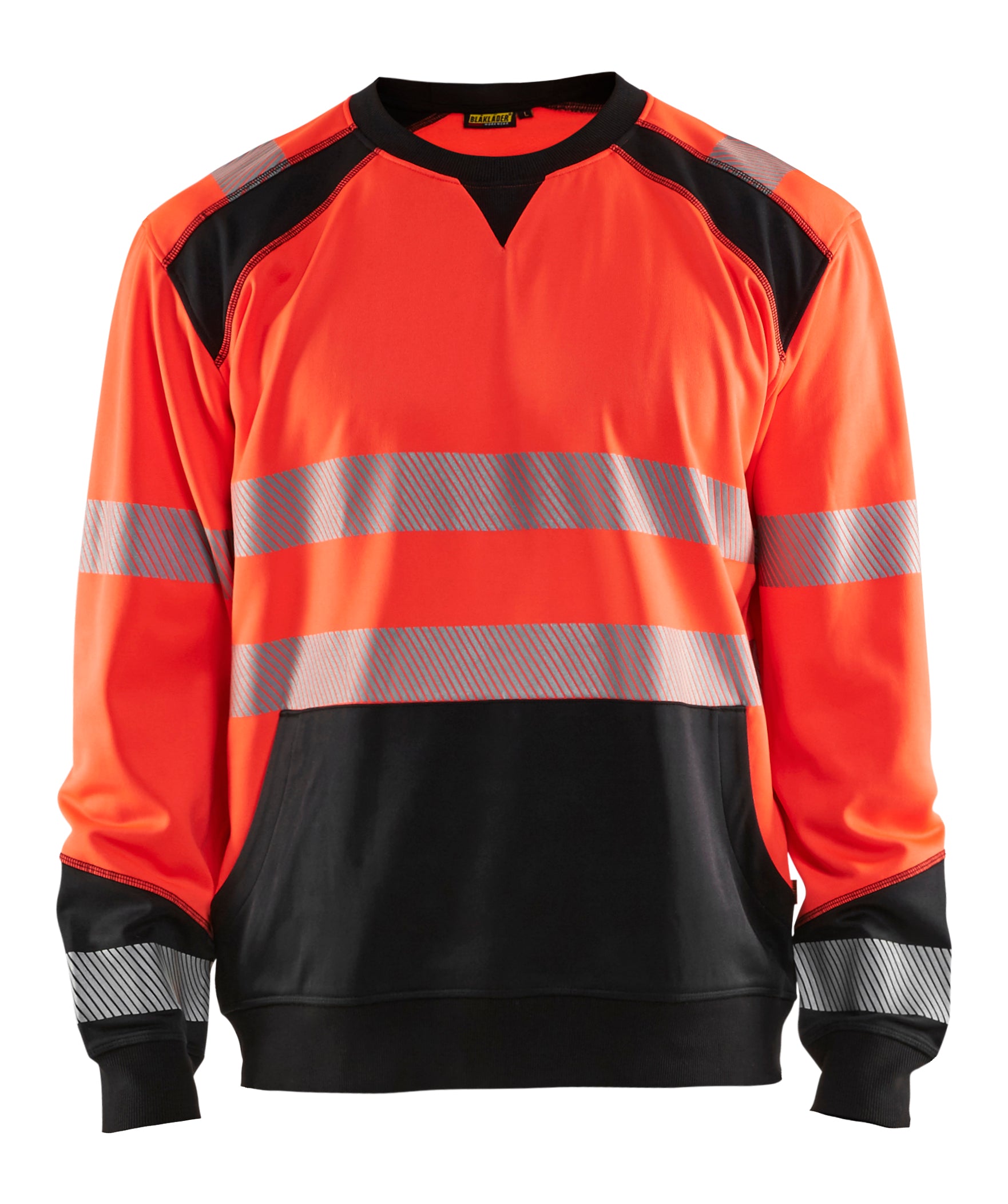 Blåkläder 3541 High Vis Sweatshirt detalje med firmalogo