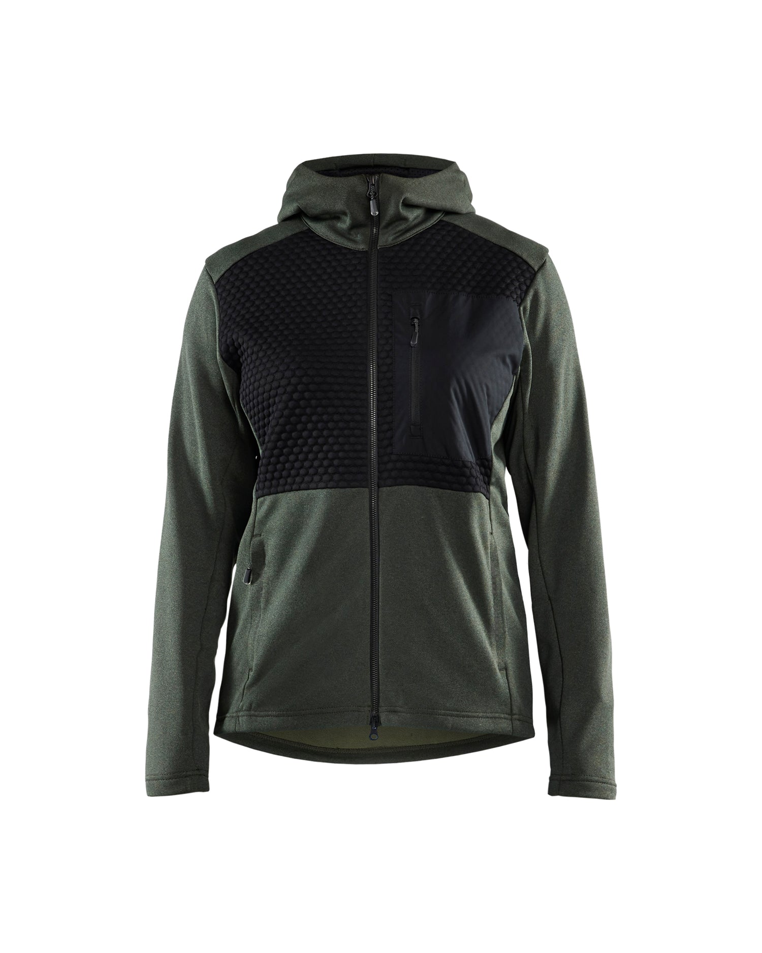 Blåkläder 3542 Dame Hættetrøje full zip, Efterårsgrøn/Sort