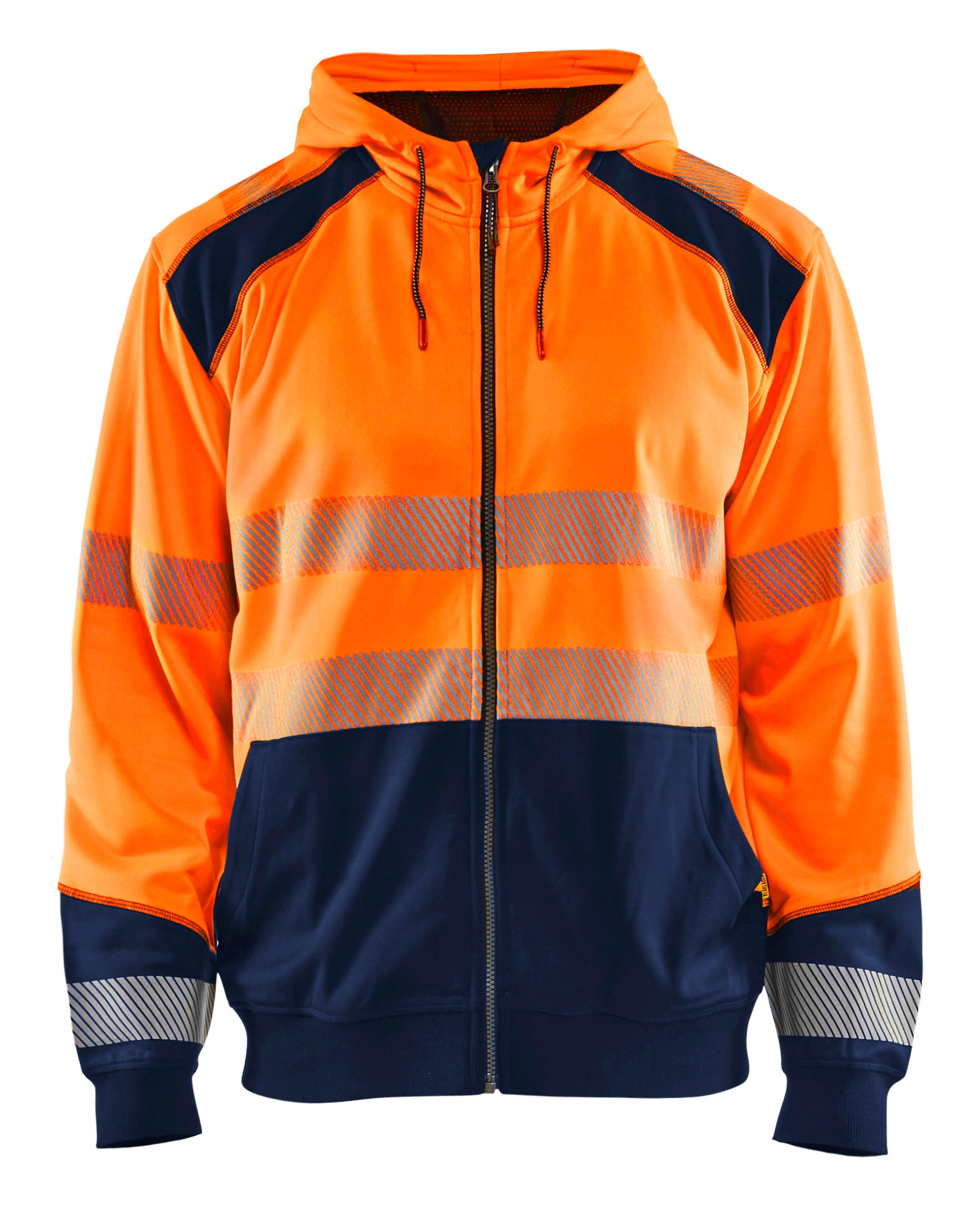 Blåkläder 3546 High vis hættetrøje detalje med firmalogo