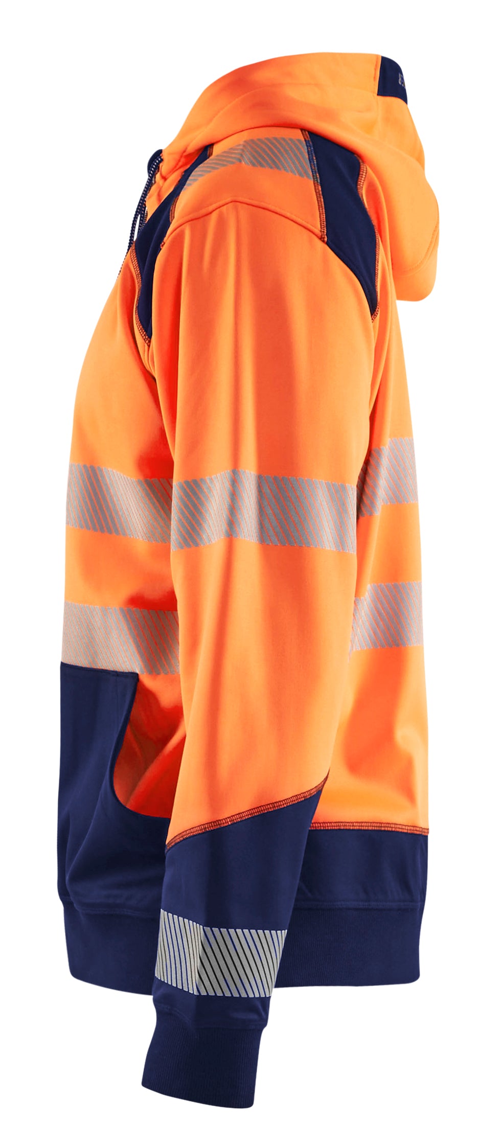Blåkläder 3546 High vis hættetrøje nærbillede med tryk