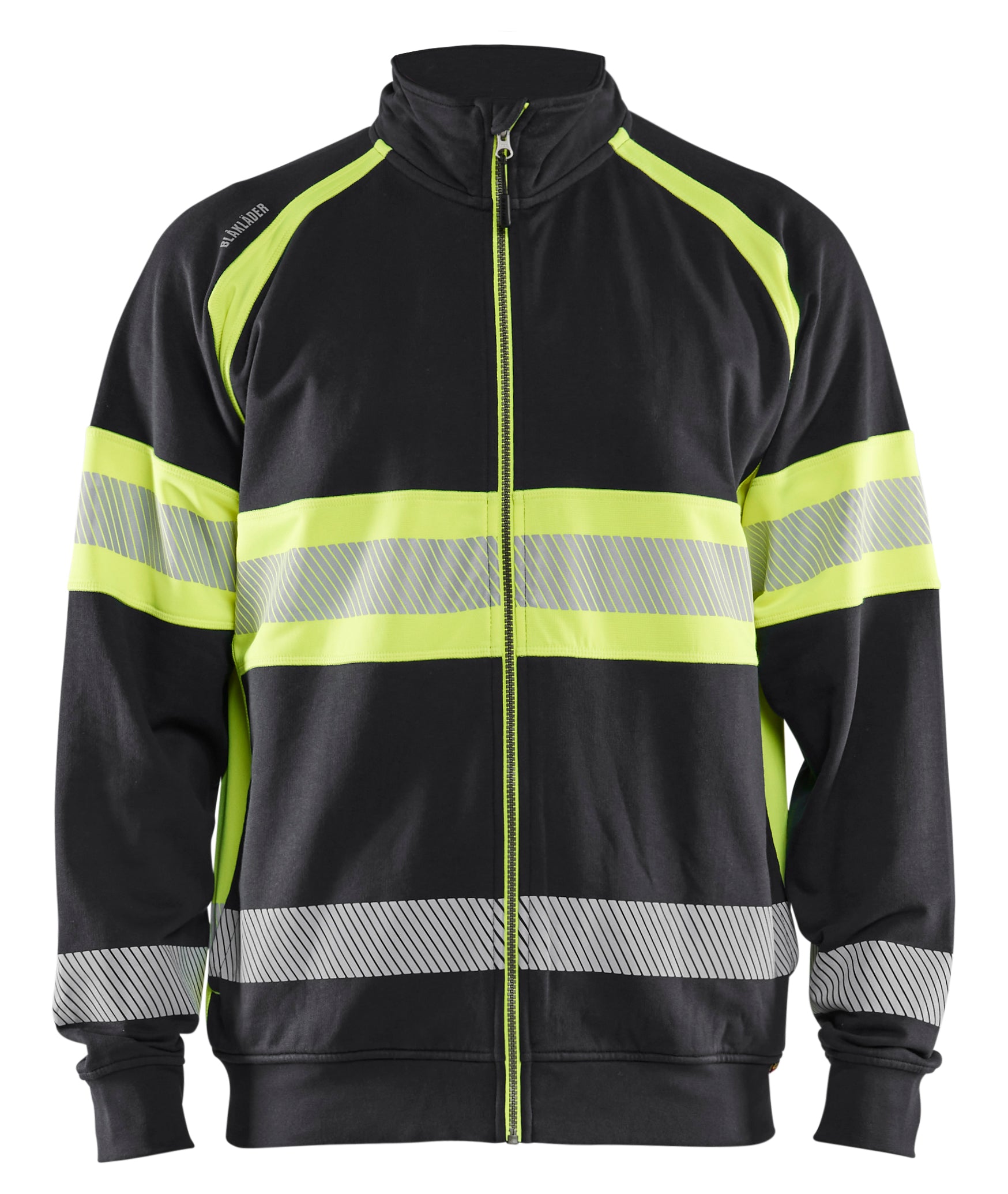 Blåkläder 3551 High vis sweatshirt detalje med firmalogo