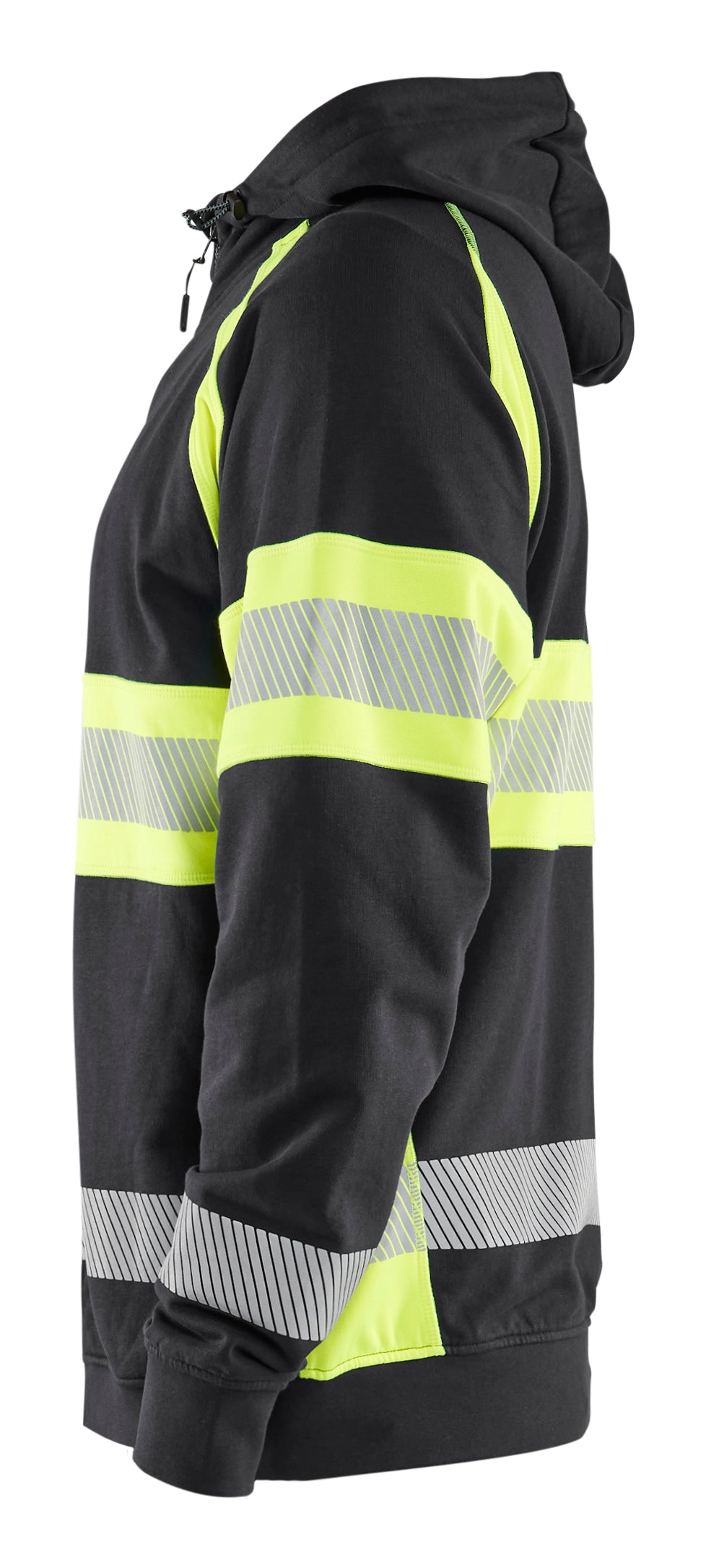Blåkläder 3552 High vis hættetrøje nærbillede med tryk