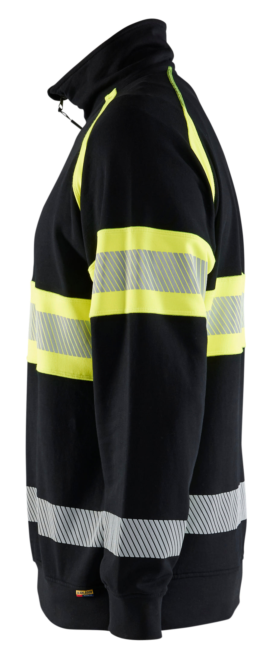 Blåkläder 3553 High vis Sweatshirt nærbillede med tryk