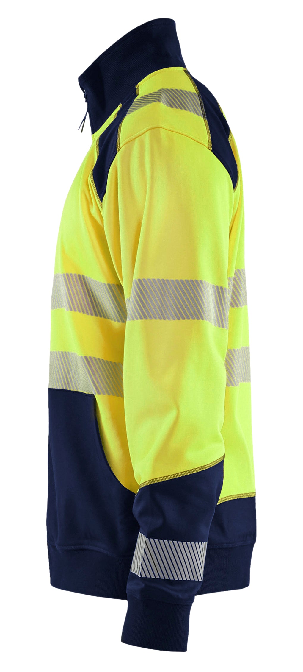 Blåkläder 3556 High Vis Sweatshirt half zip produktfoto med tryk