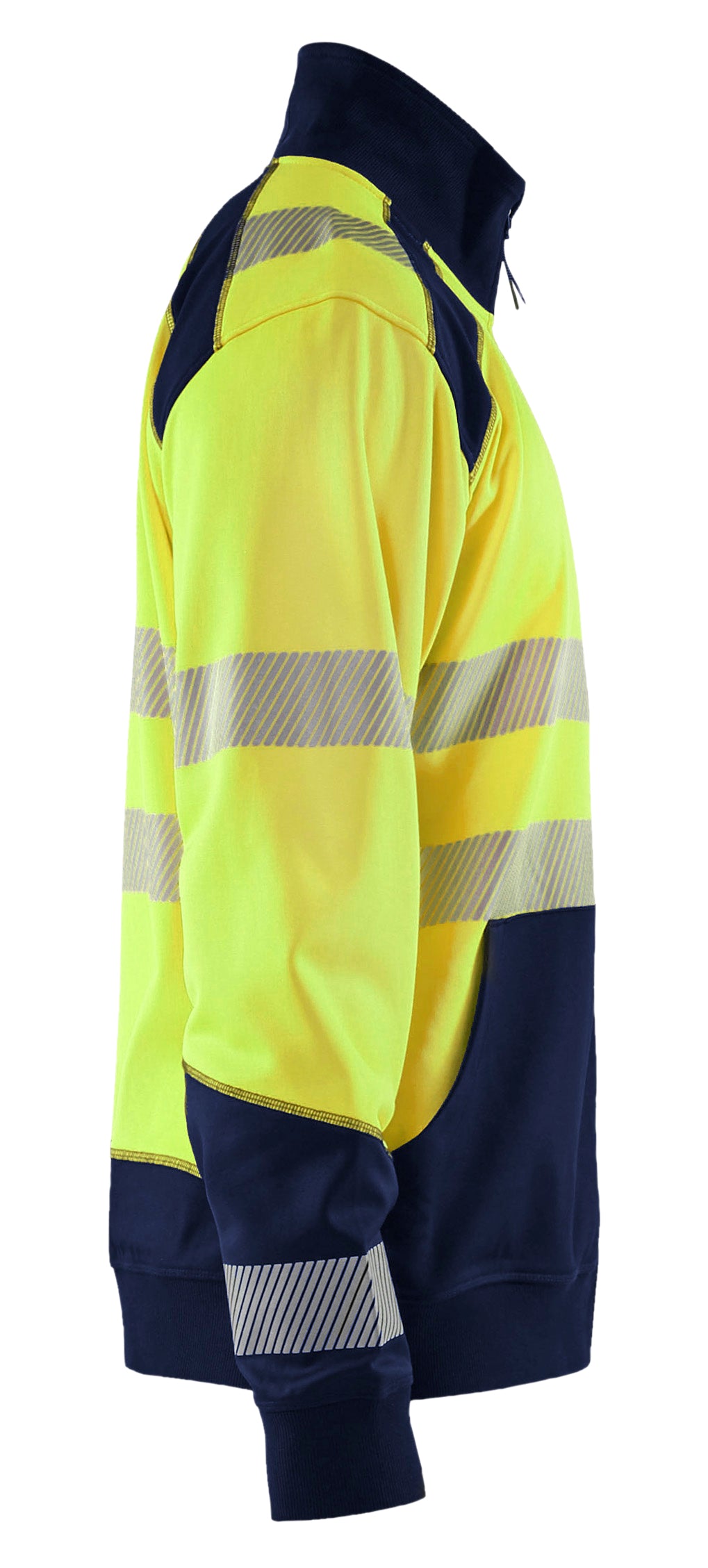 Blåkläder 3556 High Vis Sweatshirt half zip detalje til broderi