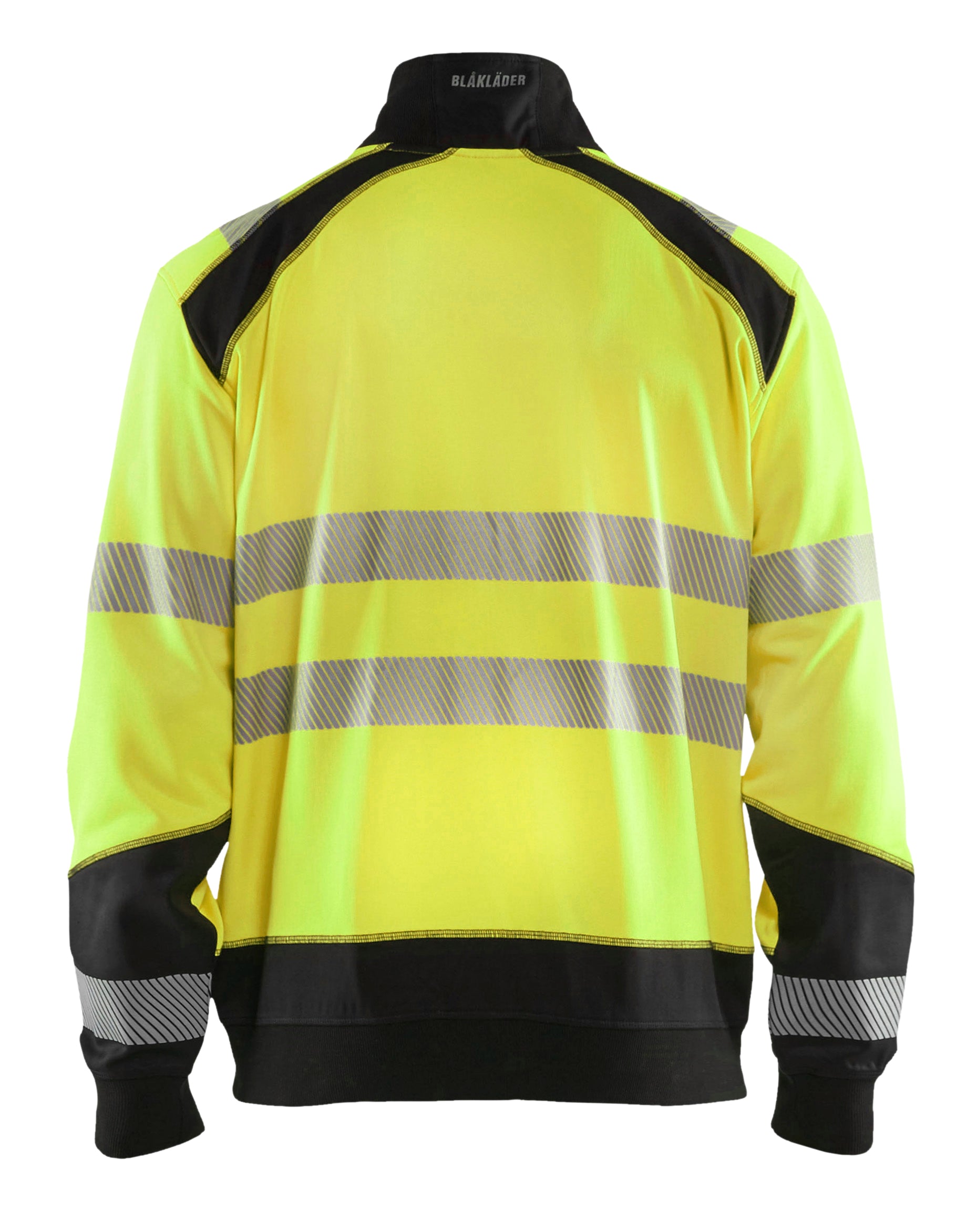 Blåkläder 3556 High Vis Sweatshirt half zip nærbillede med logo