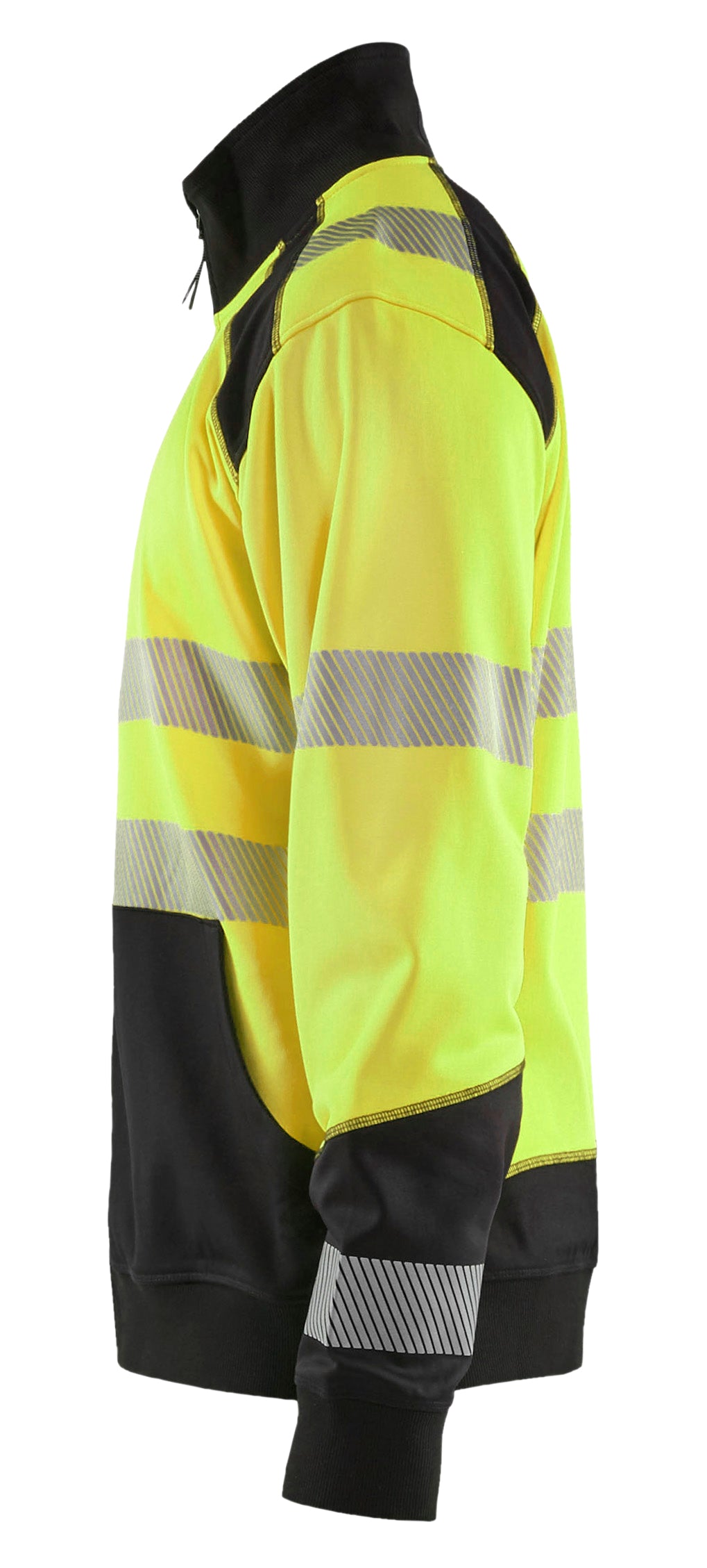 Blåkläder 3556 High Vis Sweatshirt half zip produktbillede med tryk