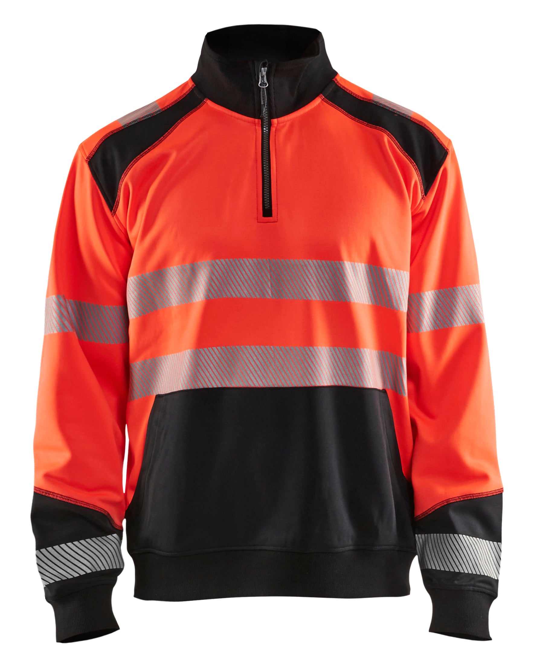 Blåkläder 3556 High Vis Sweatshirt half zip produktfoto med firmalogo