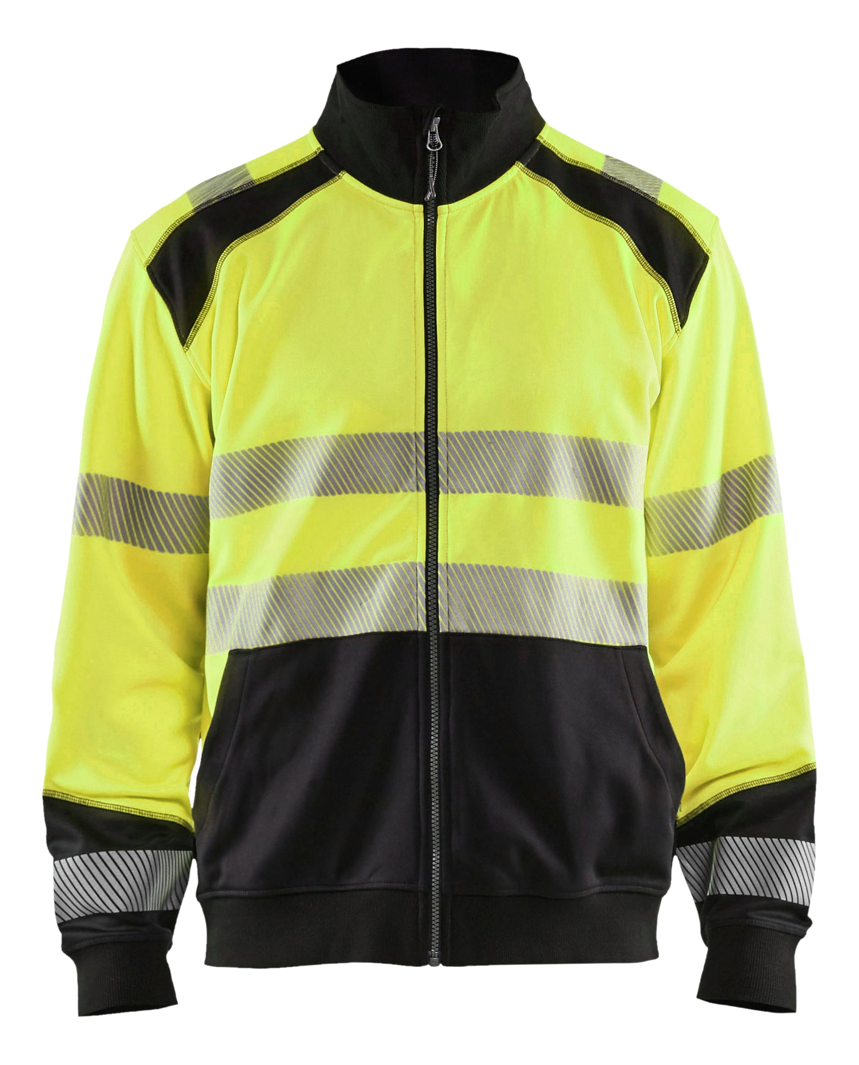 Blåkläder 3558 High Vis Sweatshirt full zip materiale med firmalogo
