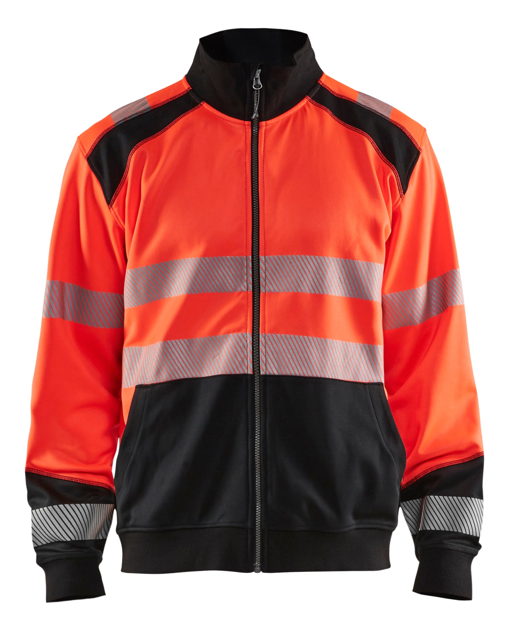 Blåkläder 3558 High Vis Sweatshirt full zip produktfoto med firmalogo