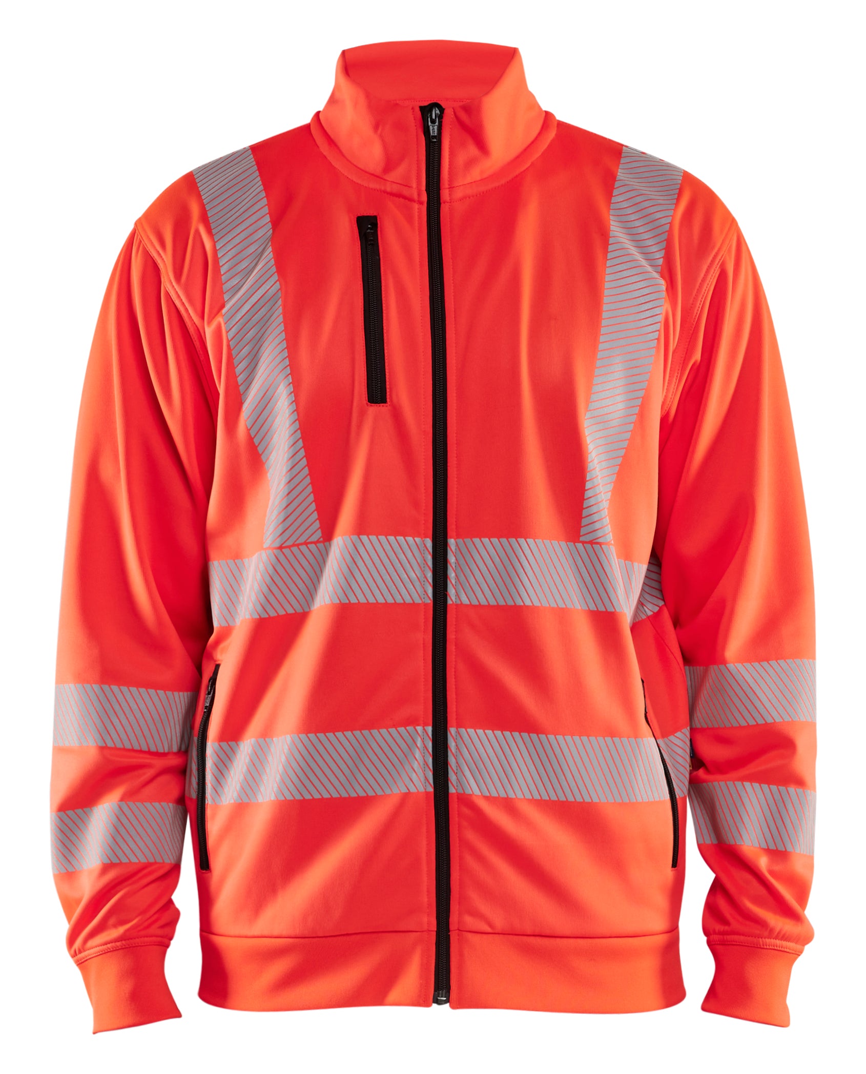 Blåkläder 3563 High vis Sweatshirt Full zip detalje med firmalogo