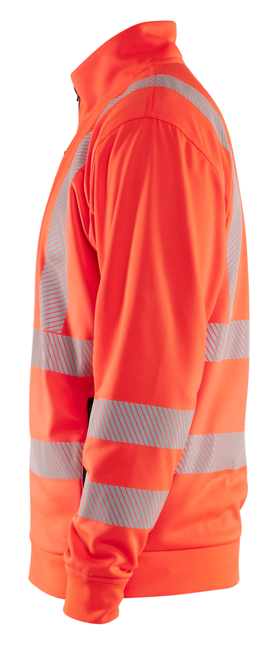 Blåkläder 3563 High vis Sweatshirt Full zip nærbillede med tryk