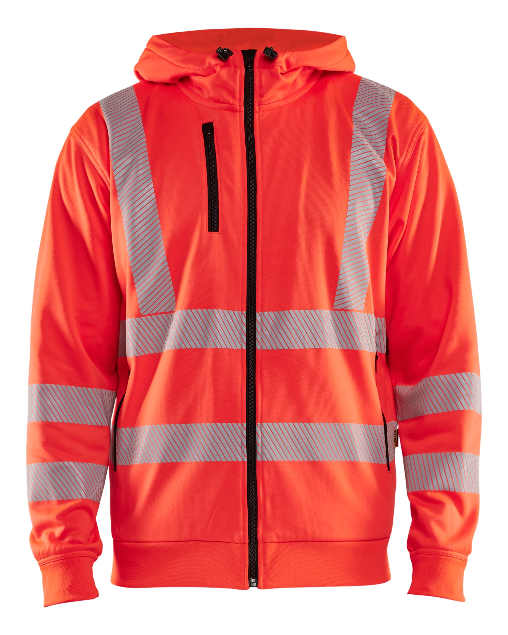 Blåkläder 3565 High vis Hættetrøje Full zip detalje med firmalogo