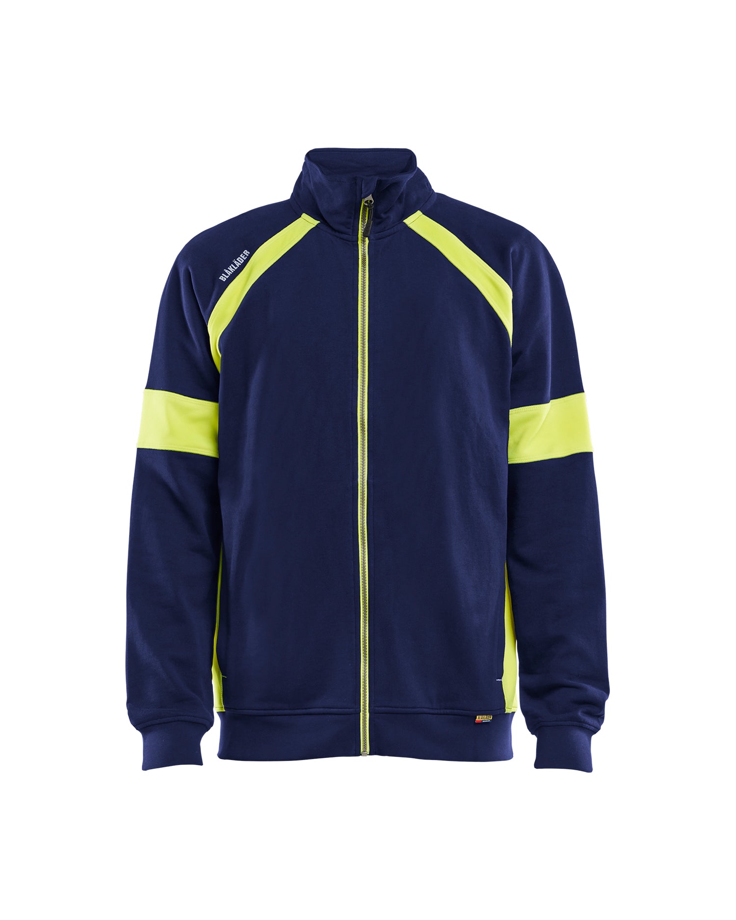 Blåkläder 3567 Sweatshirt Full Zip, Marineblå/High Vis Gul
