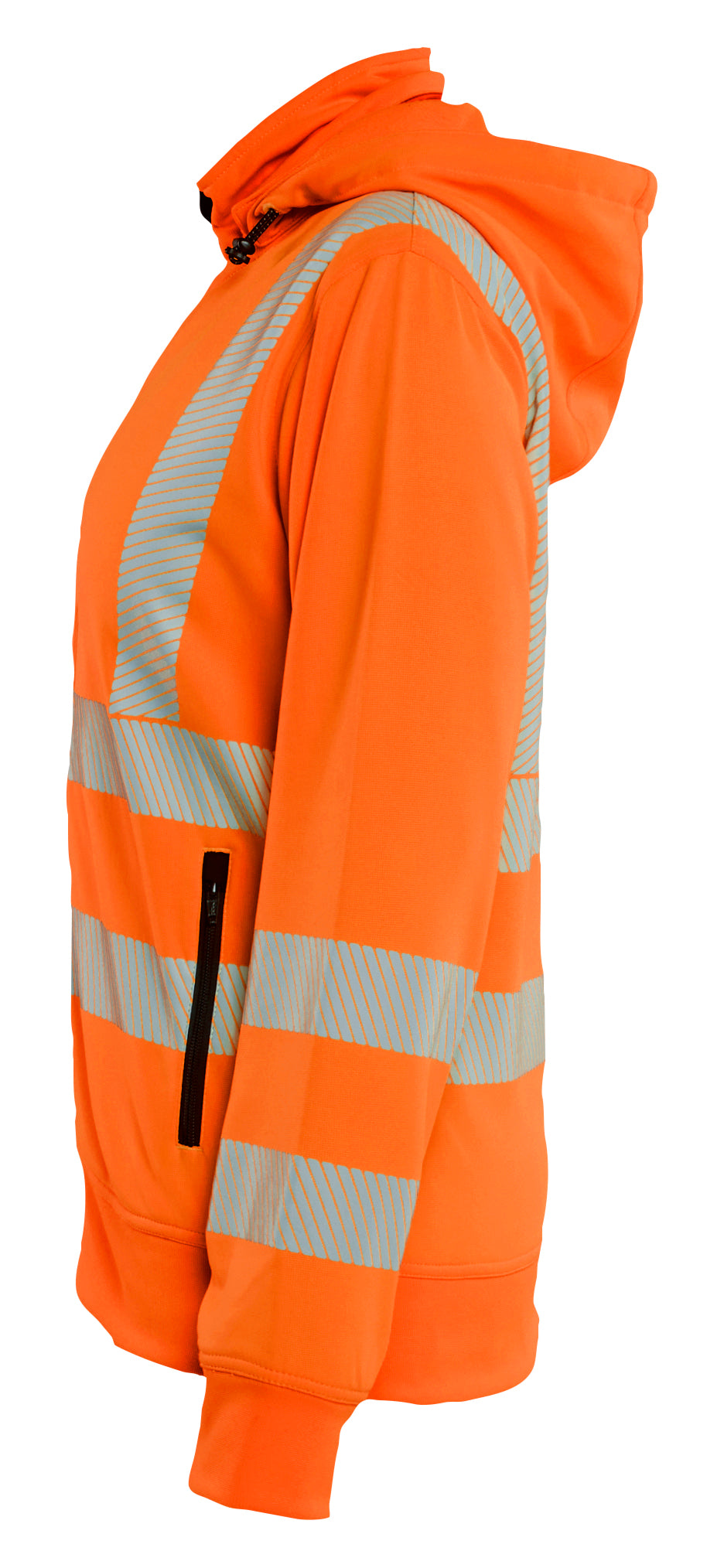Blåkläder 3574 Dame High Vis Sweatshirt med aftagelig hætte nærbillede med logo