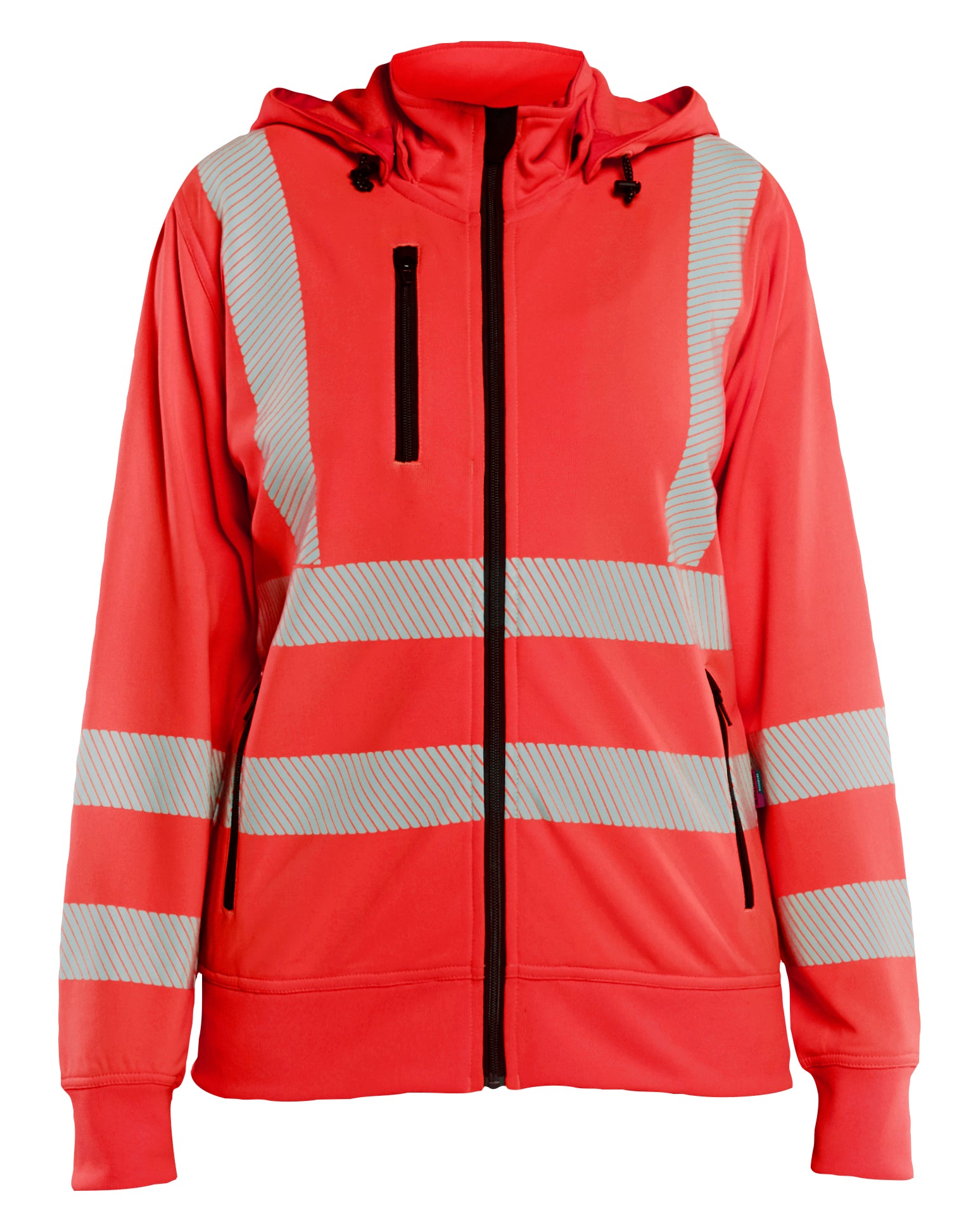 Blåkläder 3574 Dame High Vis Sweatshirt med aftagelig hætte produktfoto til broderi