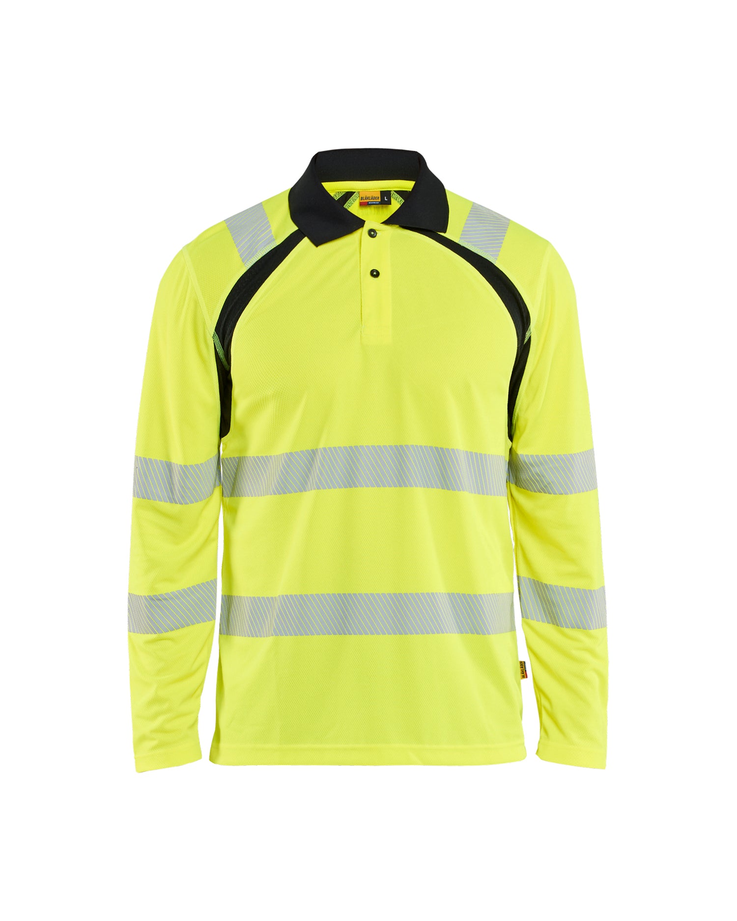 Blåkläder 3598 High Vis UV Polo Lang Ærme, High Vis Gul/Sort