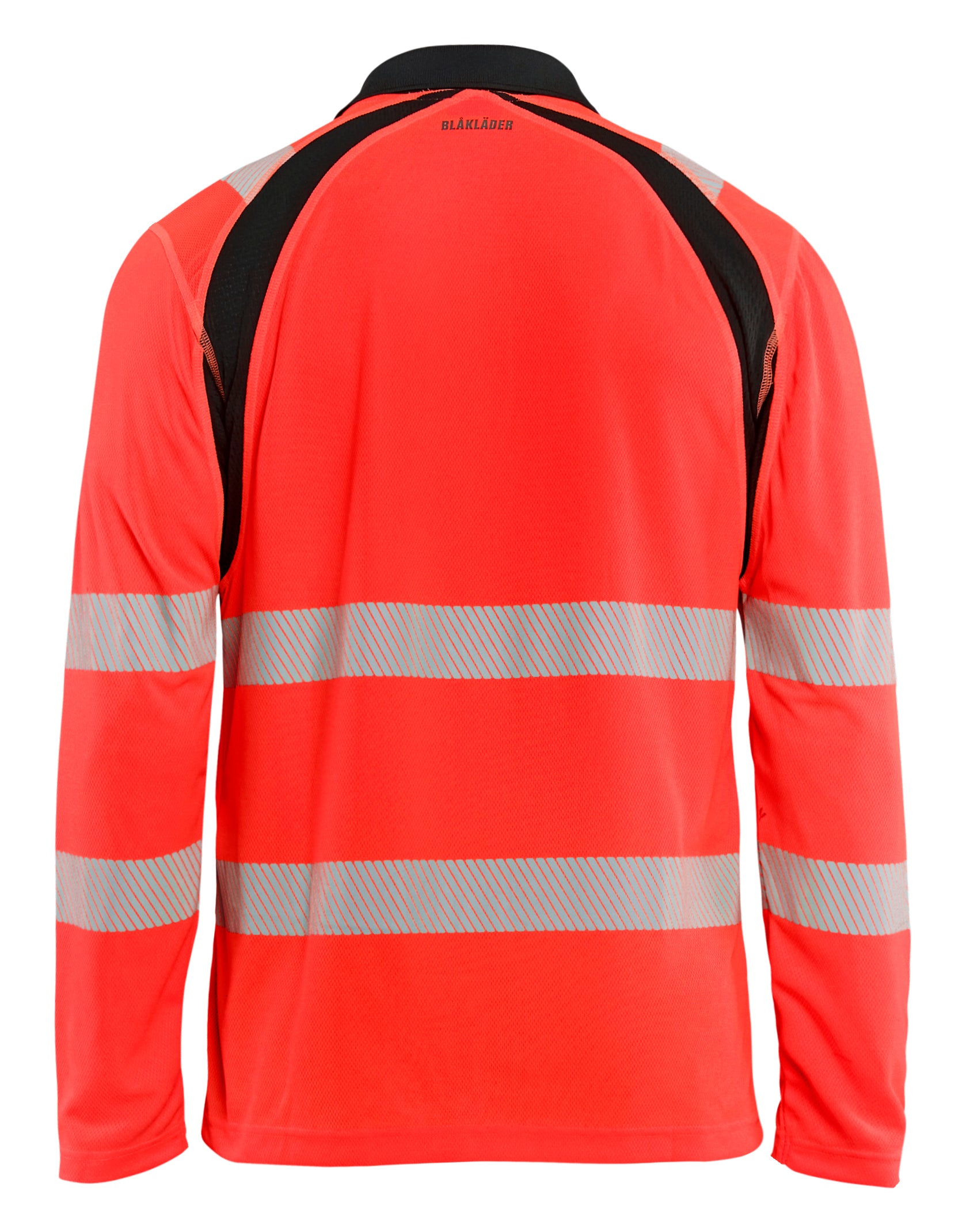 Blåkläder 3598 High Vis UV Polo Lang Ærme nærbillede med tryk