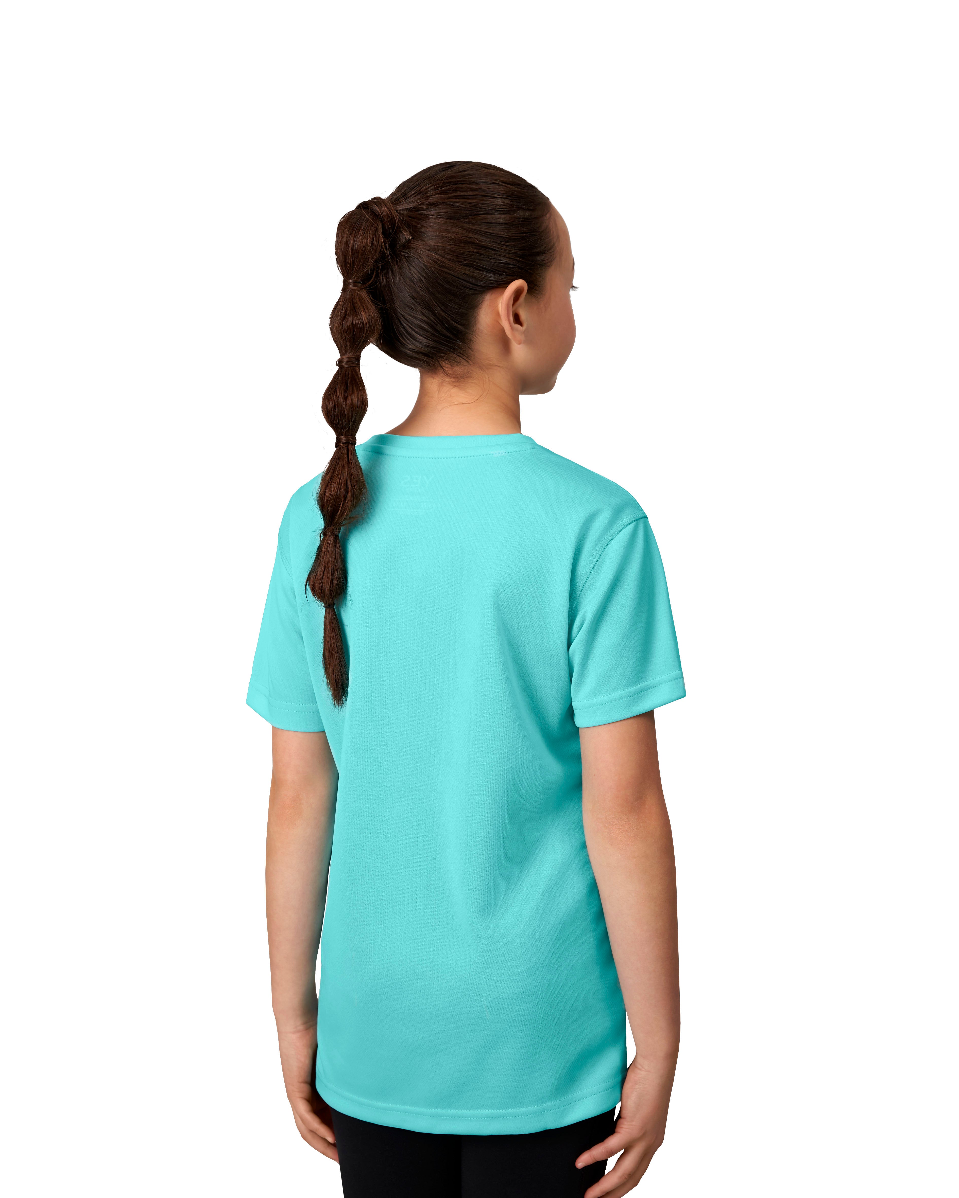 ID 42030 YES Active T-shirt | børn nærbillede med firmalogo