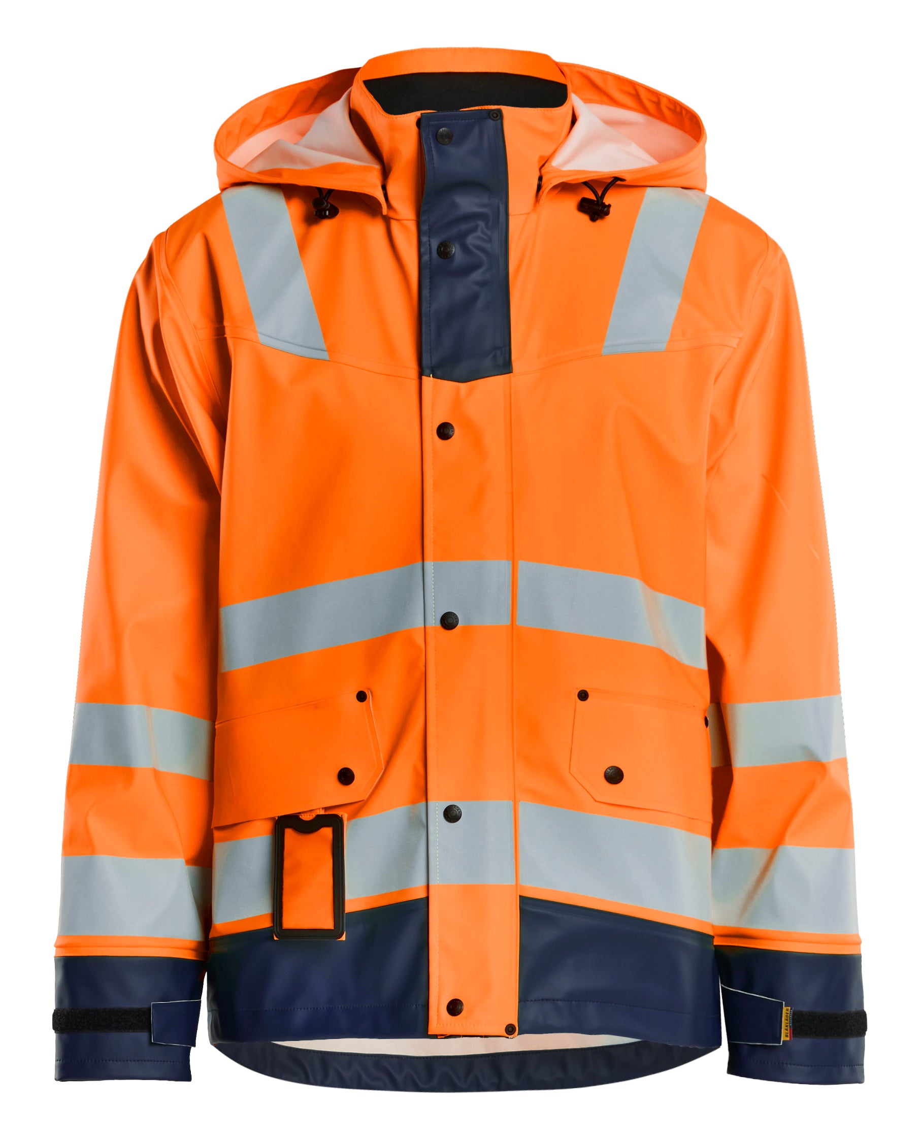 Blåkläder 4302 High Vis Regnjakke Level 2 produktfoto med firmalogo