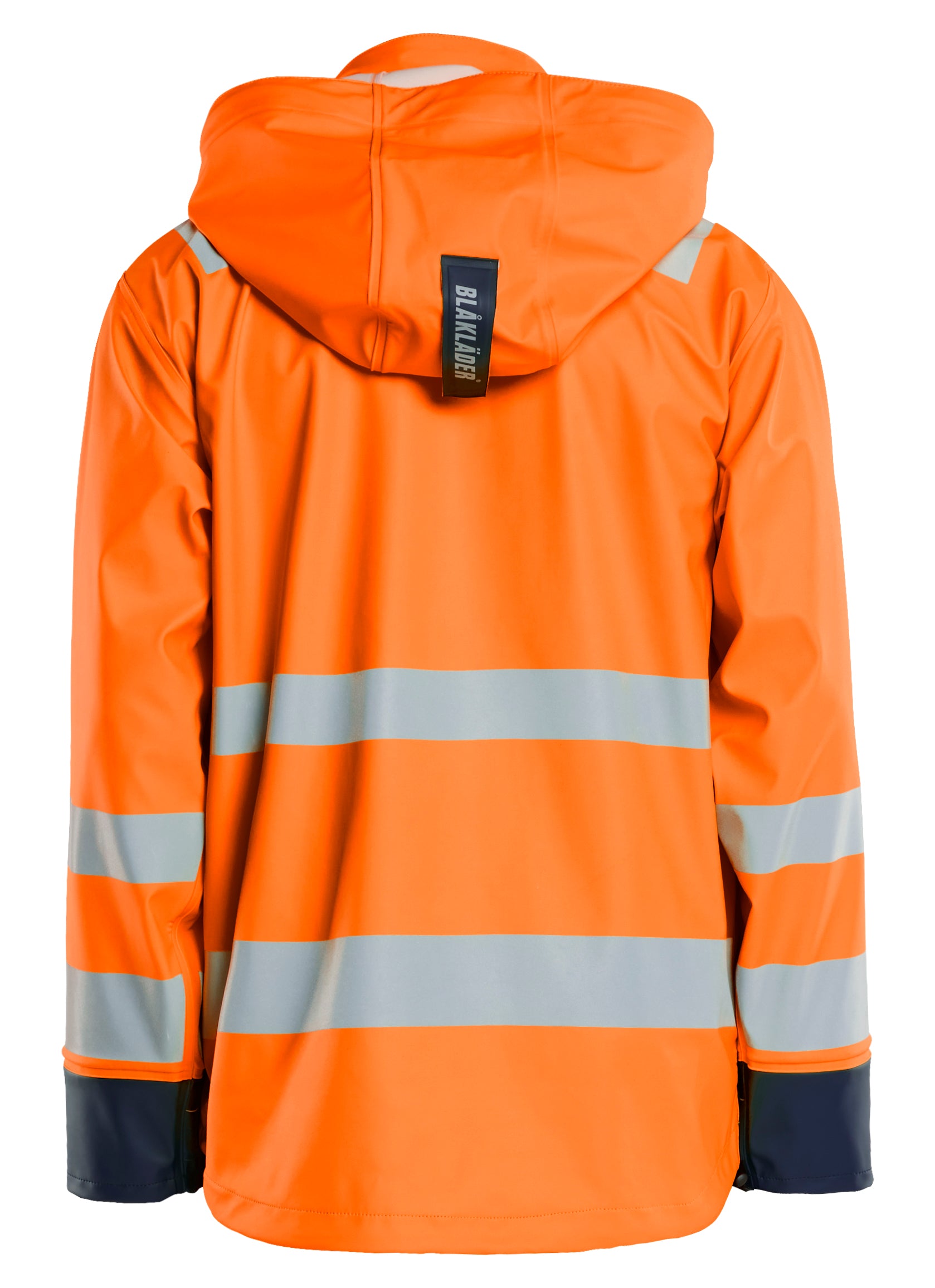 Blåkläder 4302 High Vis Regnjakke Level 2 detalje med logo