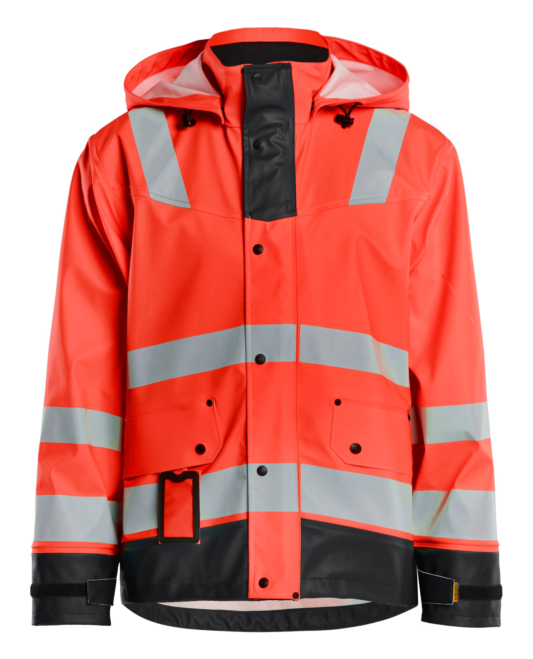 Blåkläder 4302 High Vis Regnjakke Level 2 produktbillede med firmalogo