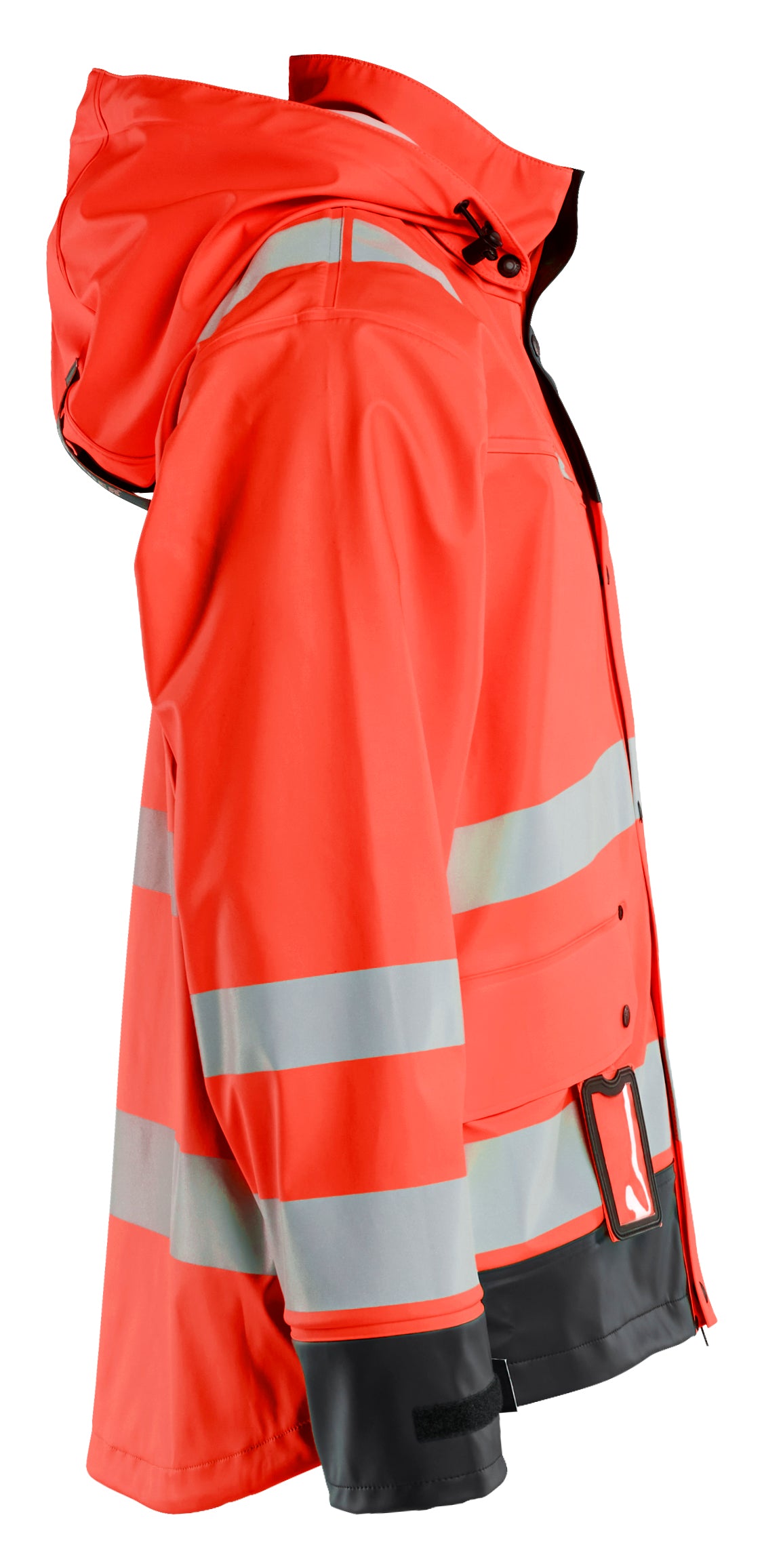 Blåkläder 4302 High Vis Regnjakke Level 2 detalje med tryk