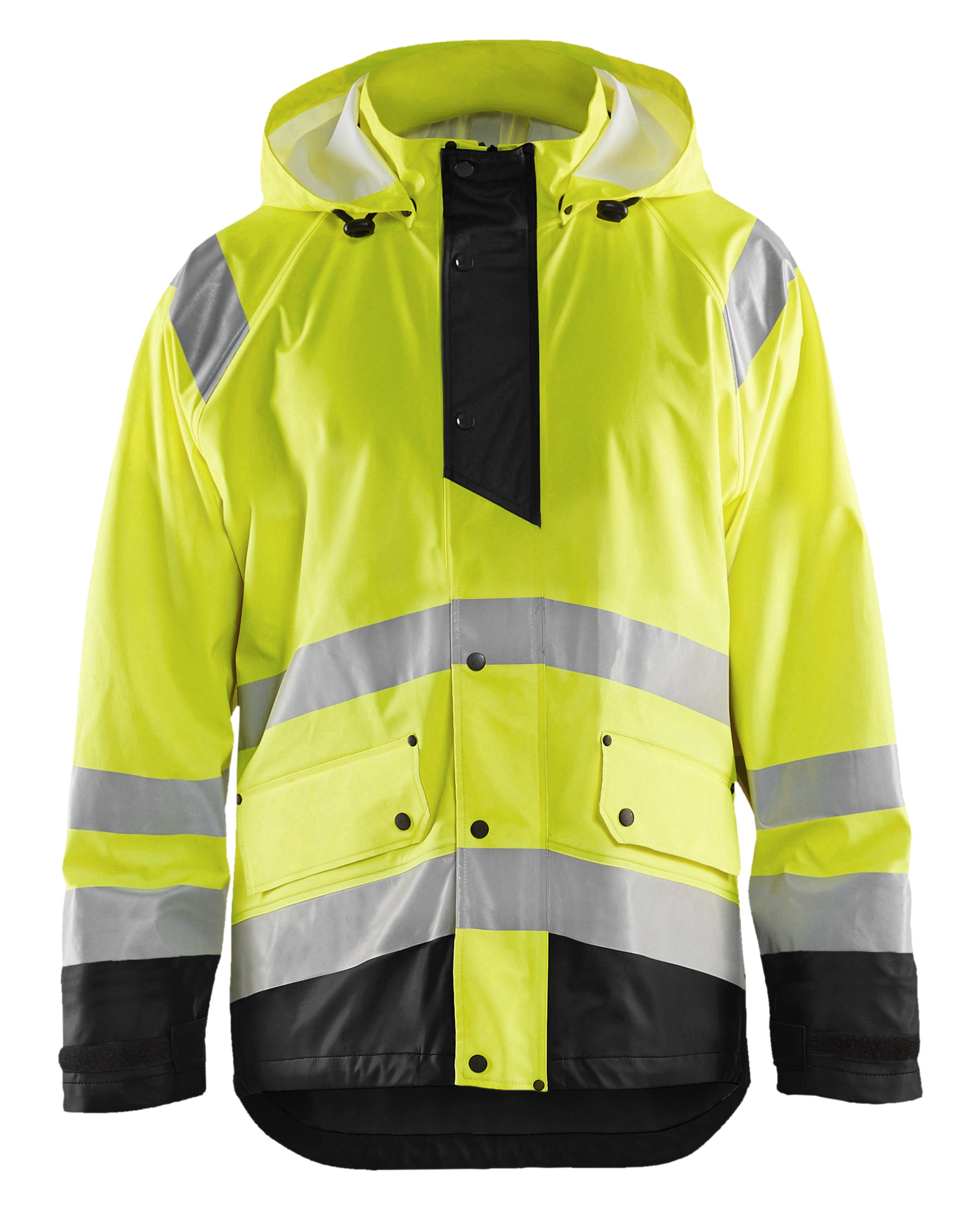 Blåkläder 4323 High Vis Regnjakke Level 1 materiale med firmalogo