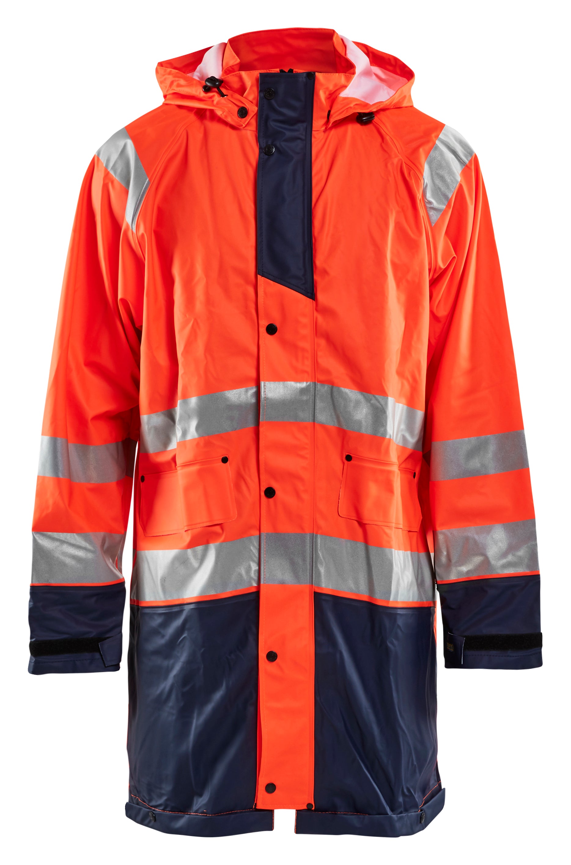 Blåkläder 4324 High Vis Regnjakke Level 1 produktfoto med firmalogo