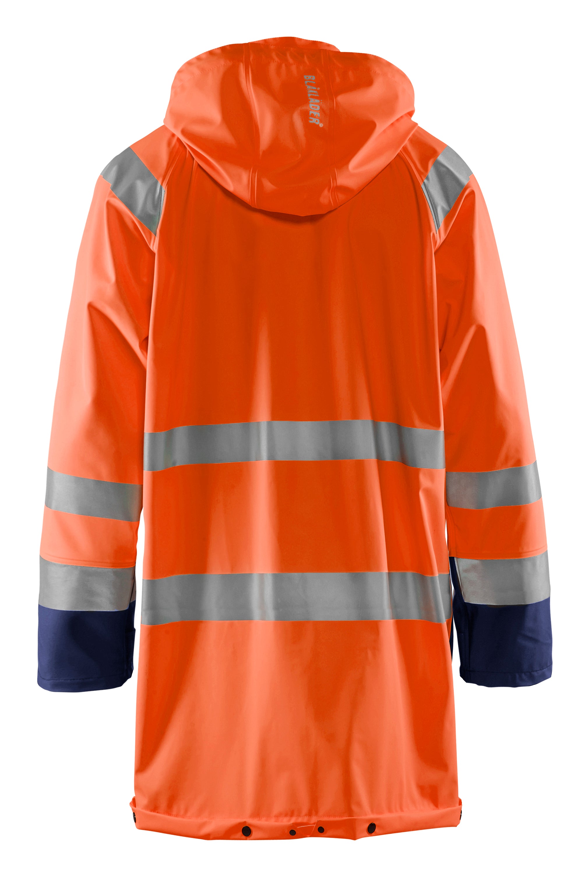 Blåkläder 4324 High Vis Regnjakke Level 1 detalje med logo