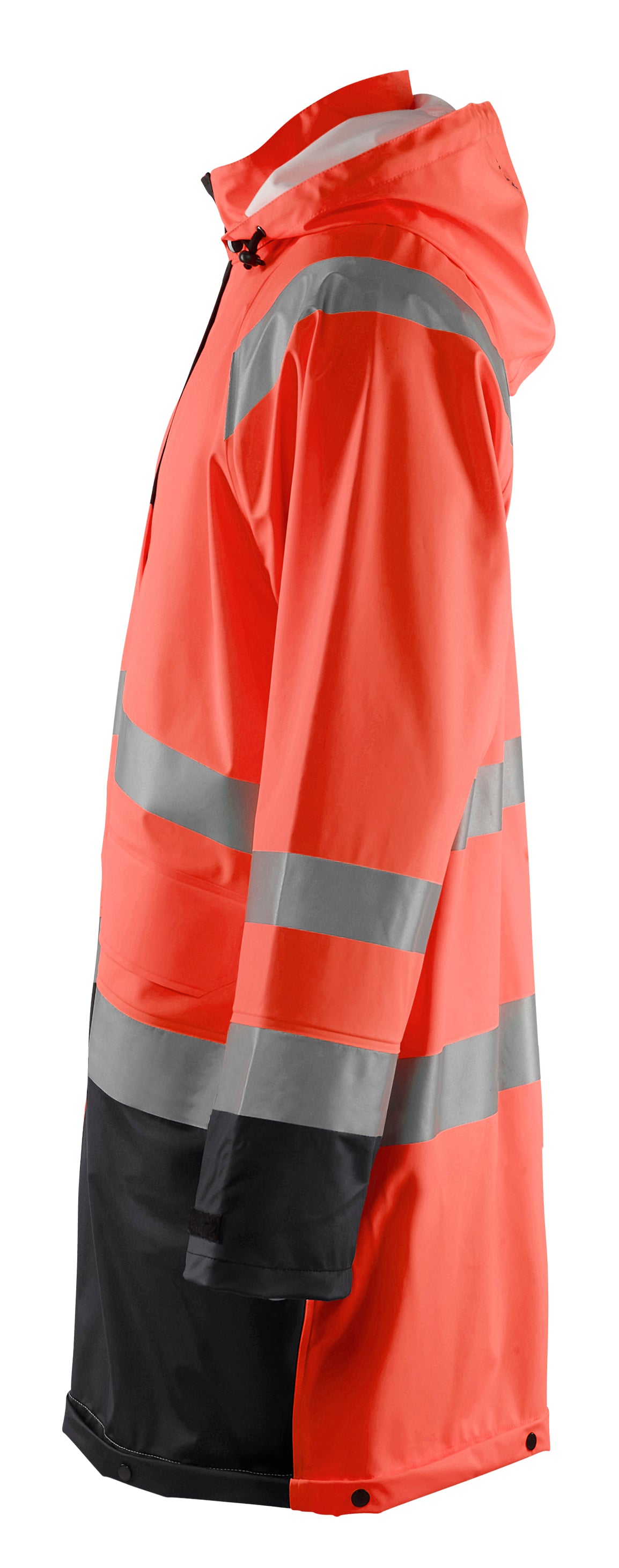 Blåkläder 4324 High Vis Regnjakke Level 1 detalje med tryk