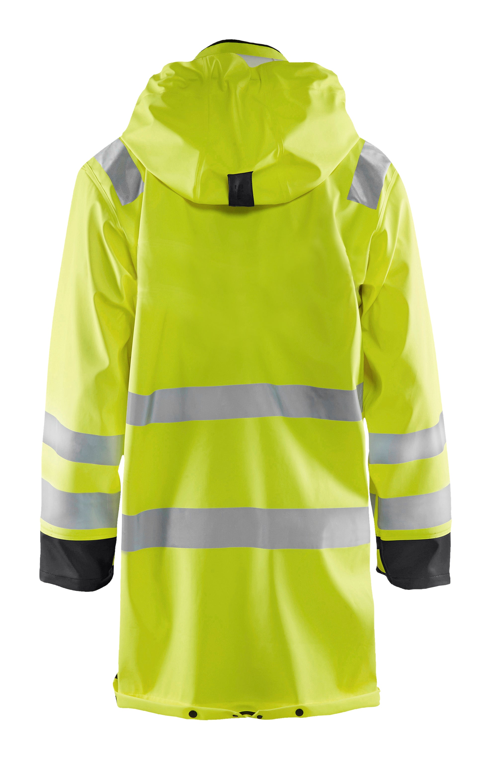 Blåkläder 4326 High Vis regnjakke Level 3 nærbillede med logo