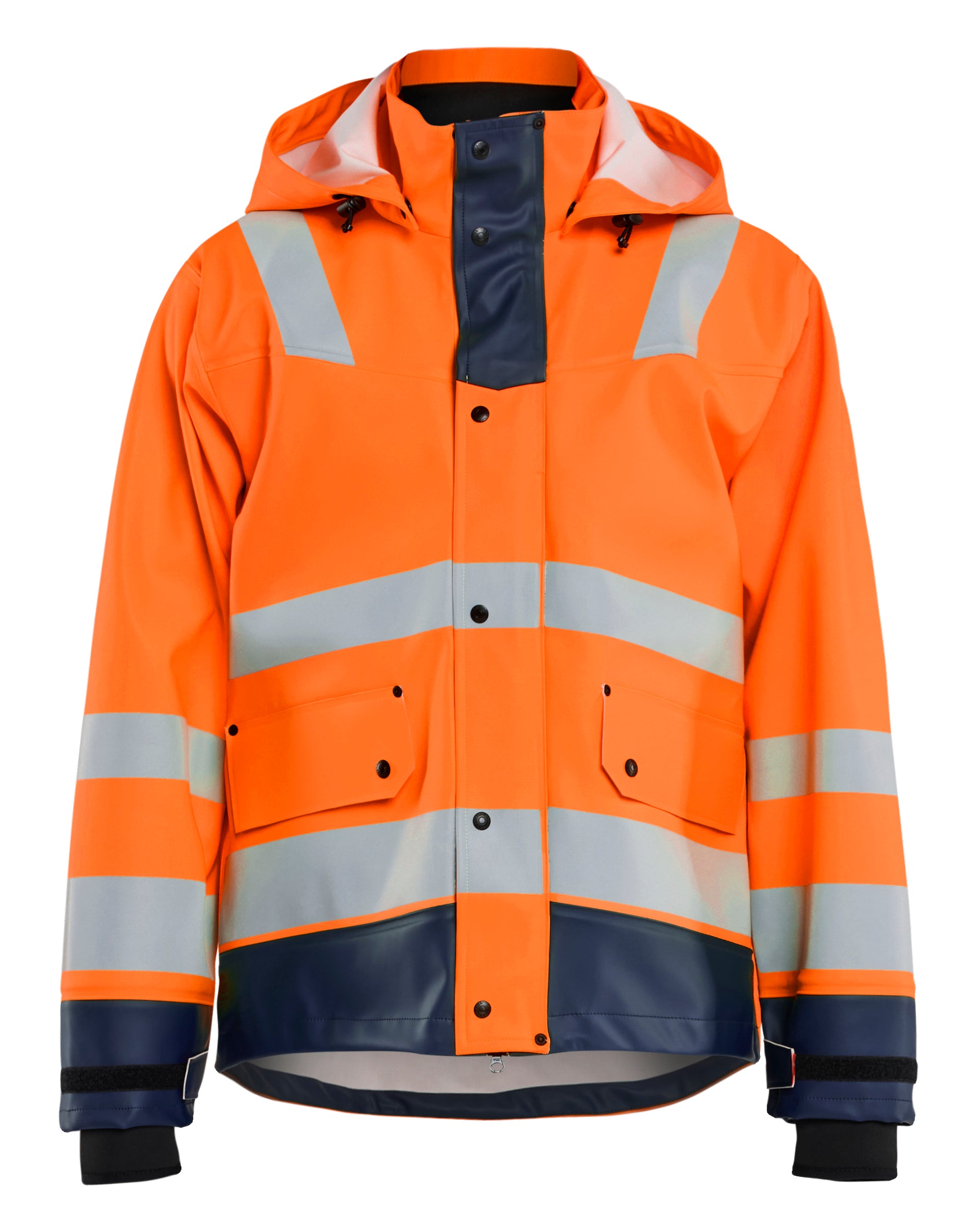 Blåkläder 4327 High Vis Regnjakke Level 3 produktfoto med firmalogo