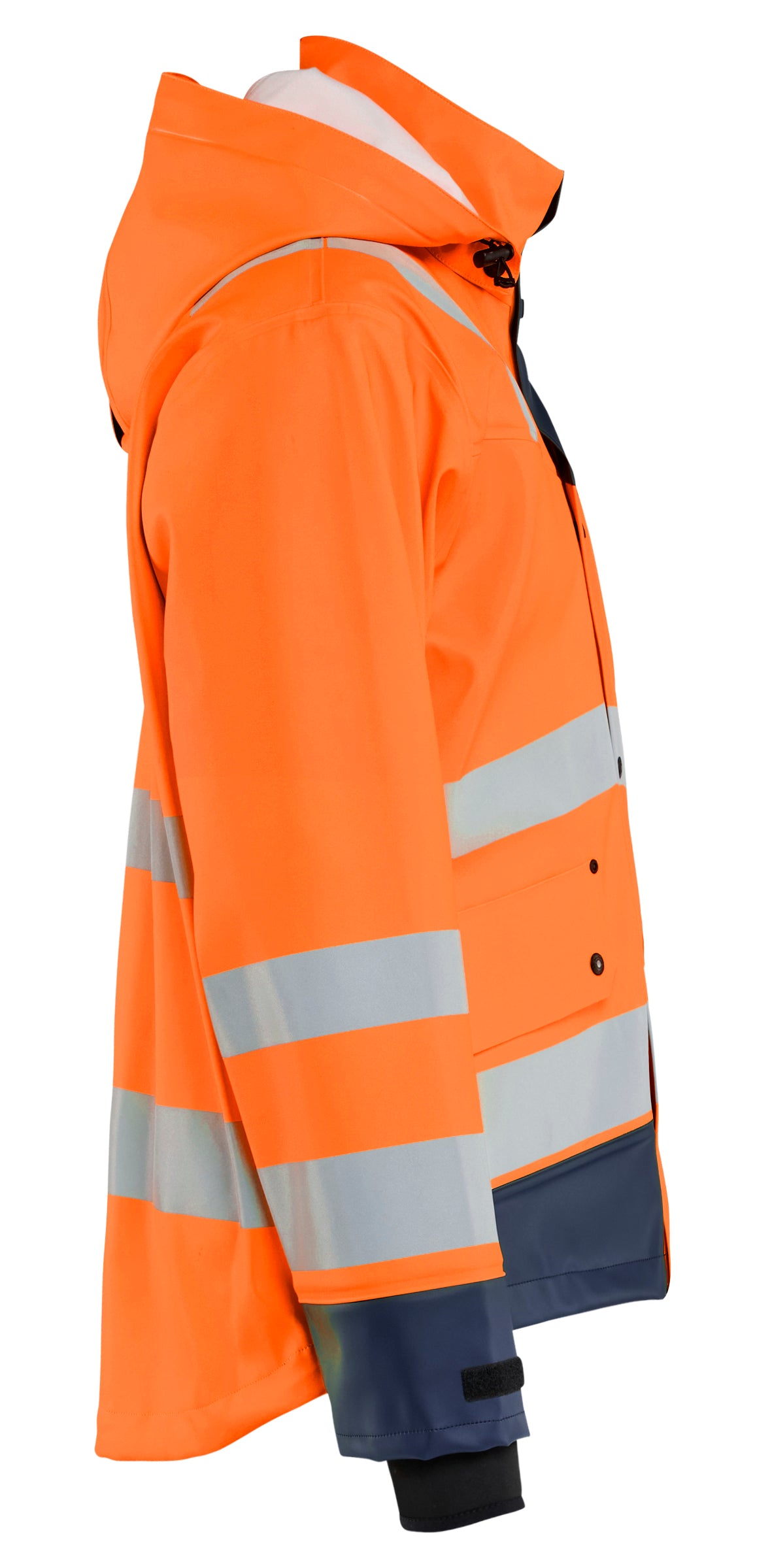 Blåkläder 4327 High Vis Regnjakke Level 3 nærbillede til broderi
