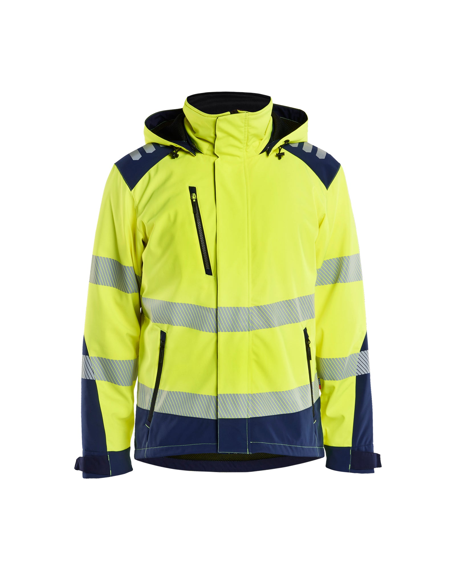 Blåkläder 4400 High Vis Letforet Vinter Softshelljakke, High Vis Gul/Marineblå