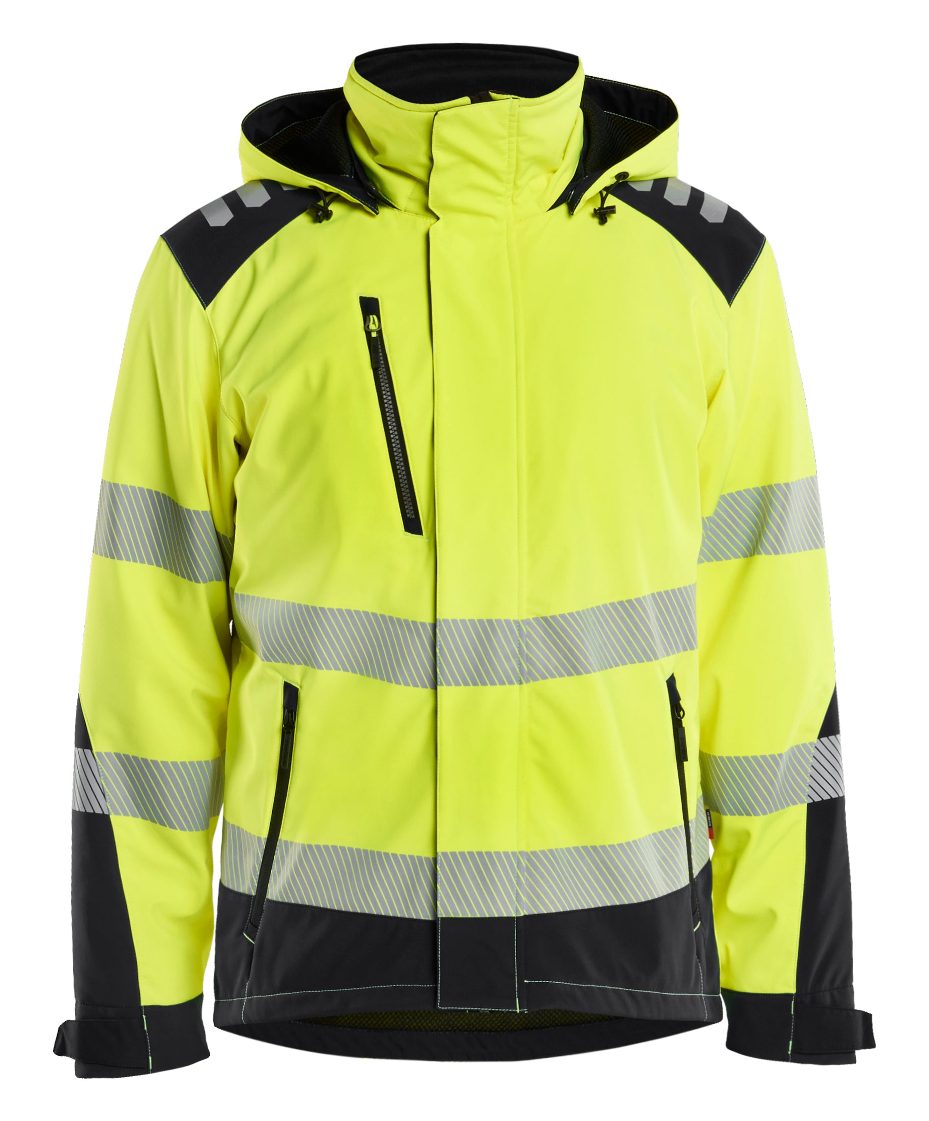 Blåkläder 4400 High Vis Letforet Vinter Softshelljakke materiale med firmalogo