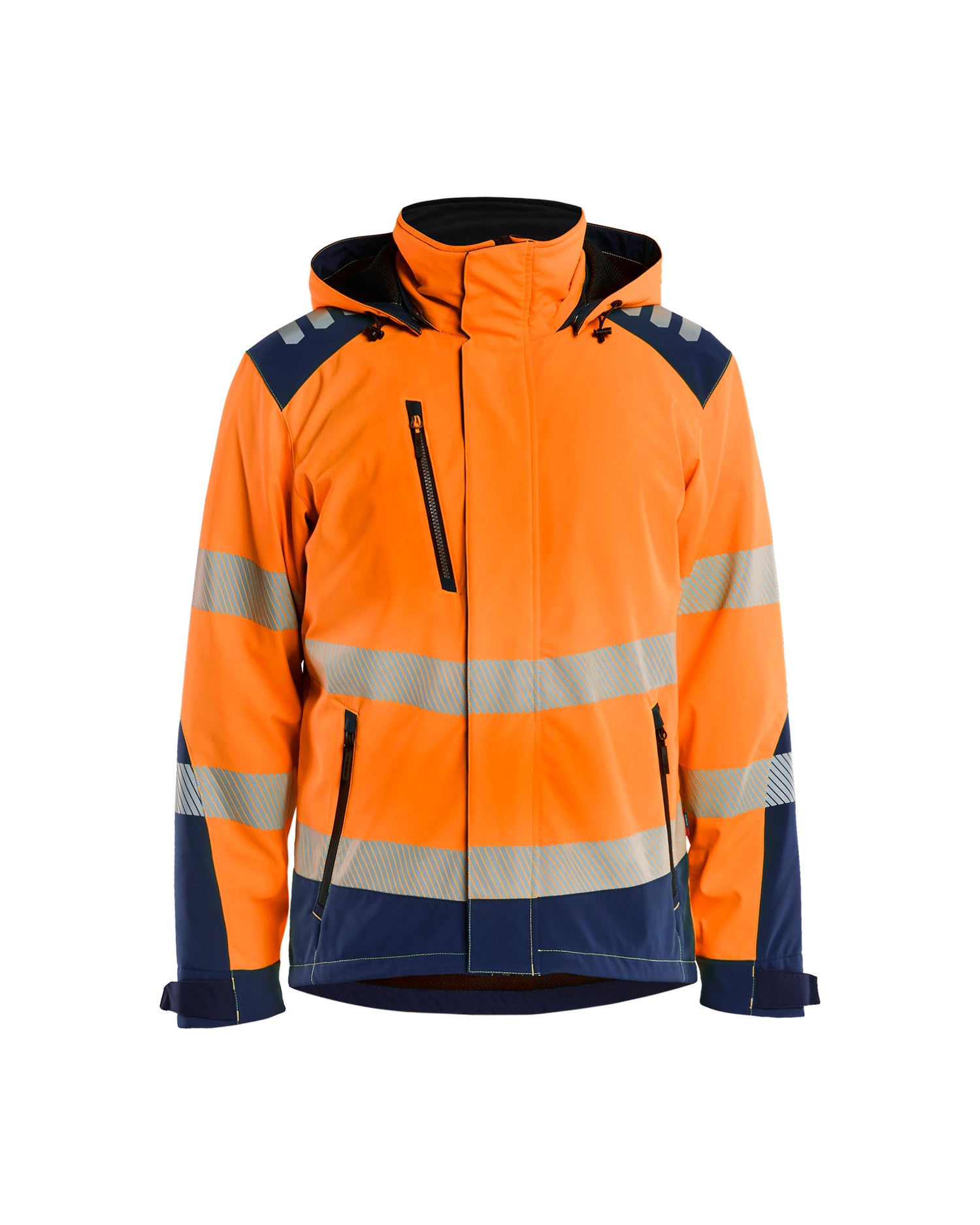 Blåkläder 4400 High Vis Letforet Vinter Softshelljakke, High Vis Orange/Marineblå