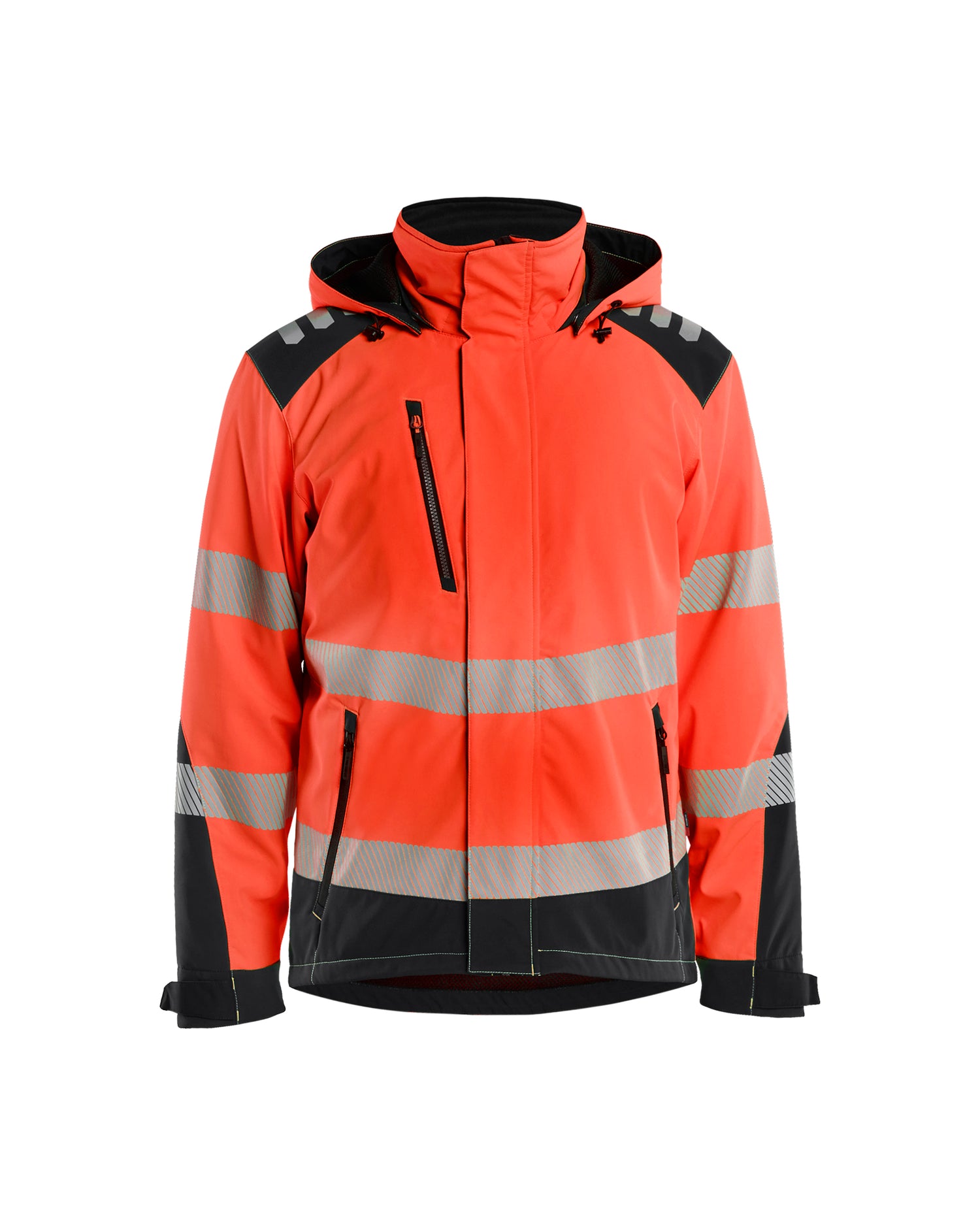 Blåkläder 4400 High Vis Letforet Vinter Softshelljakke, High Vis Rød/Sort
