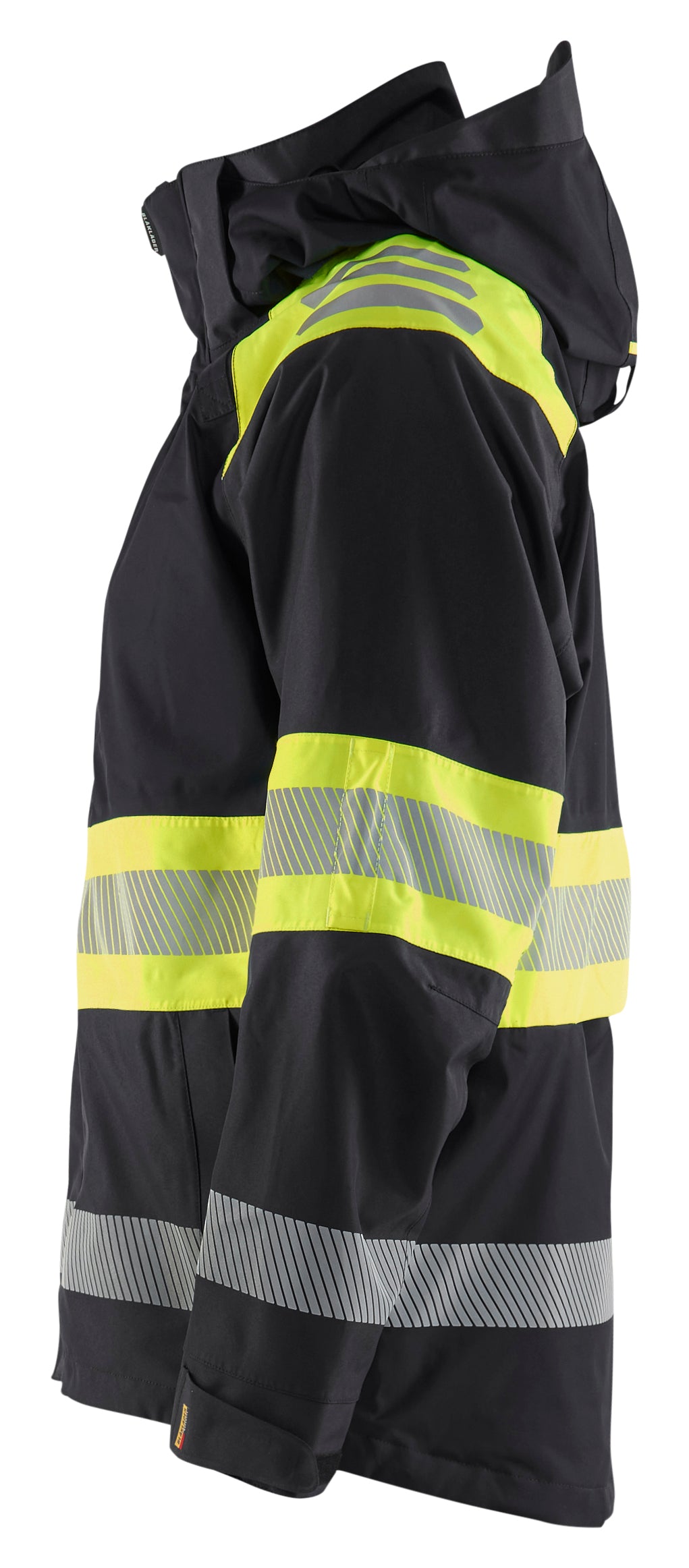 Blåkläder 4420 High Vis Skaljakke nærbillede med tryk