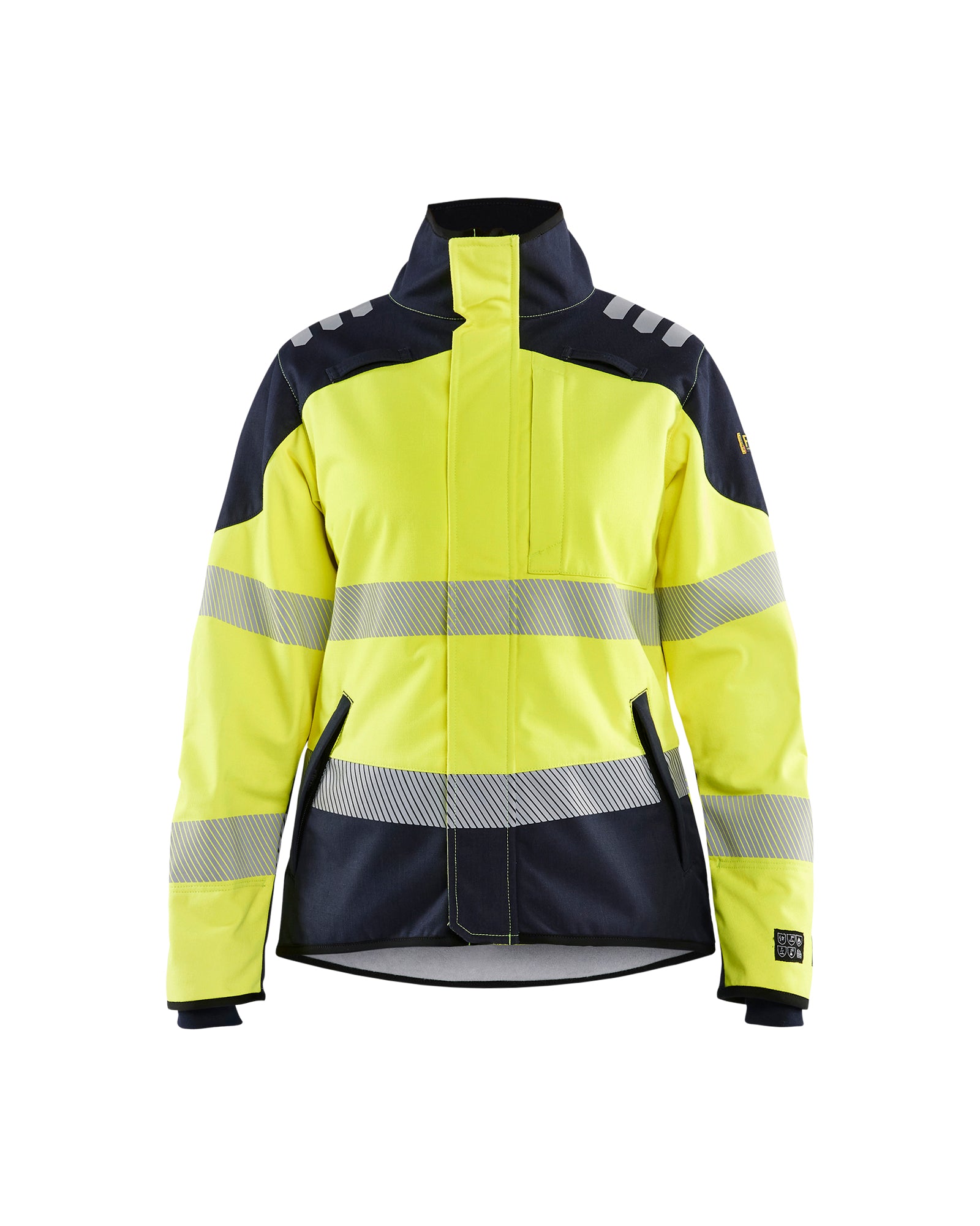Blåkläder 4448 Dame Multinorm Softshell Jakke Inherent, High Vis Gul/Marineblå