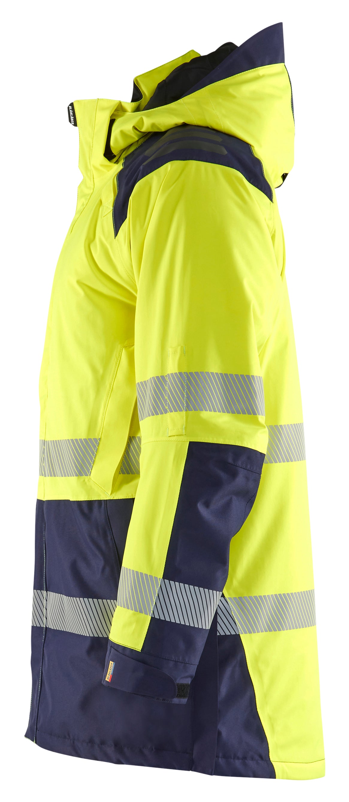 Blåkläder 4457 High Vis Vinterparkajakke produktfoto med tryk