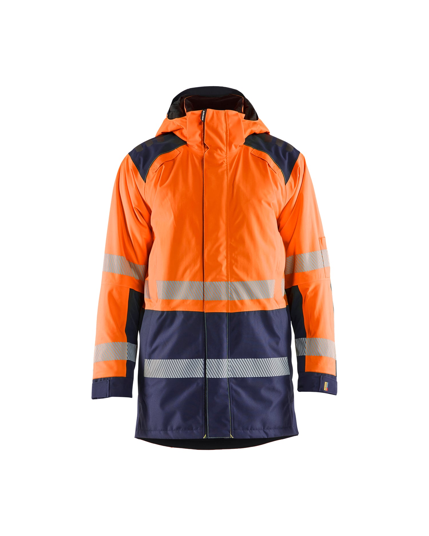 Blåkläder 4457 High Vis Vinterparkajakke, High Vis Orange/Marineblå